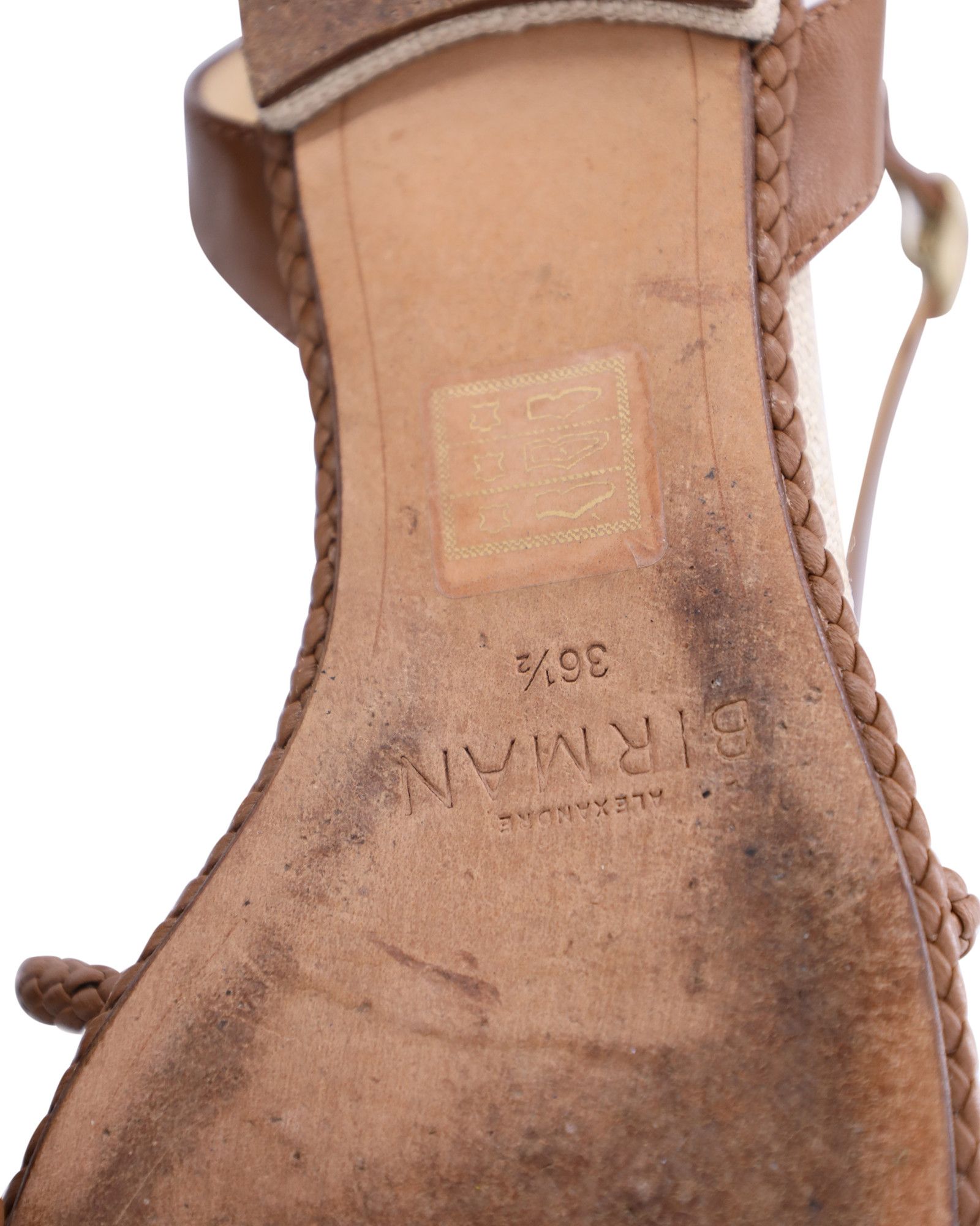 Alexandre Birman Alexandre Birman Braided Flat Sandals in Brown Calfskin Leat Size US 6.5 / IT 36.5 - 6 Thumbnail