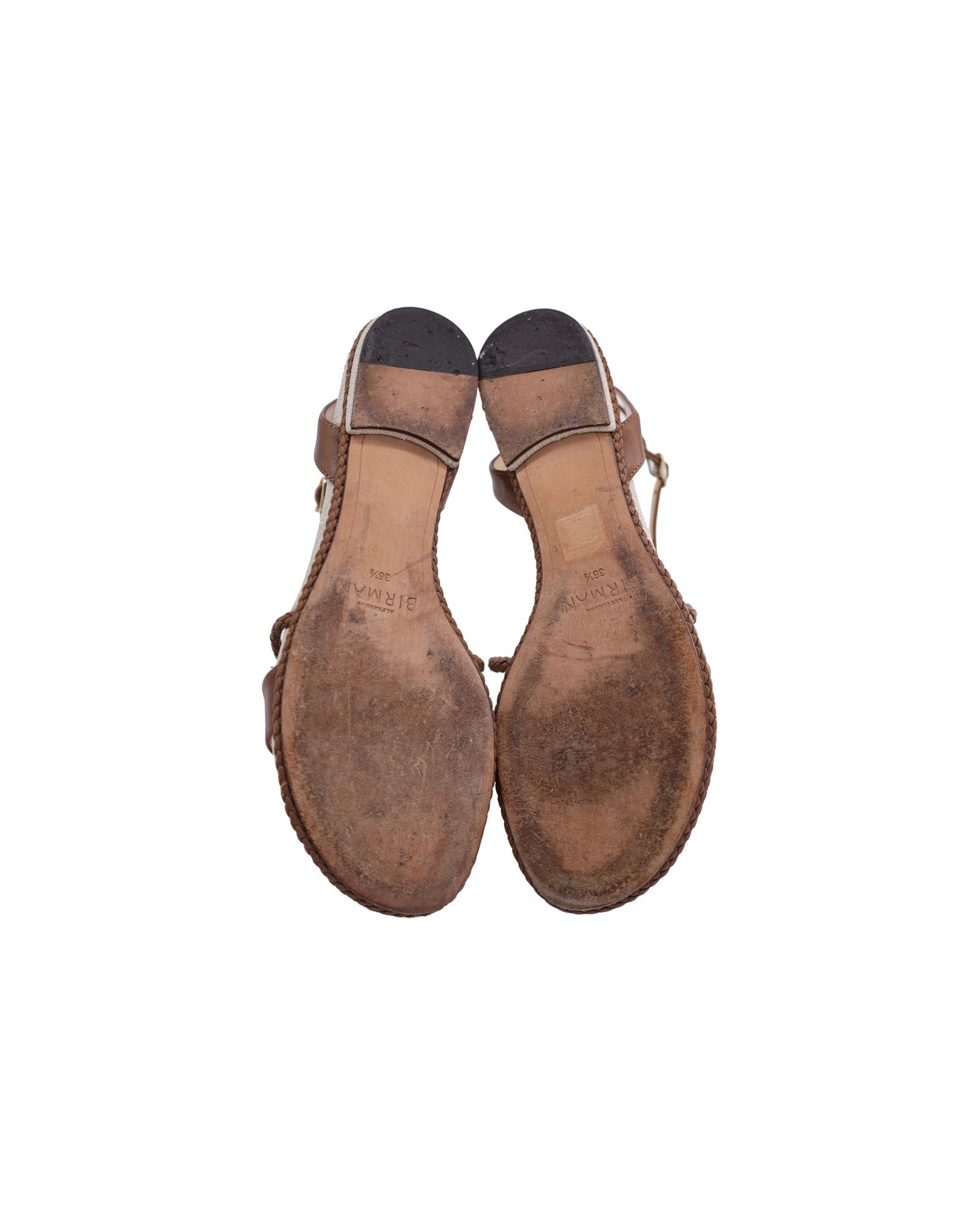 Alexandre Birman Alexandre Birman Braided Flat Sandals in Brown Calfskin Leat Size US 6.5 / IT 36.5 - 5 Thumbnail