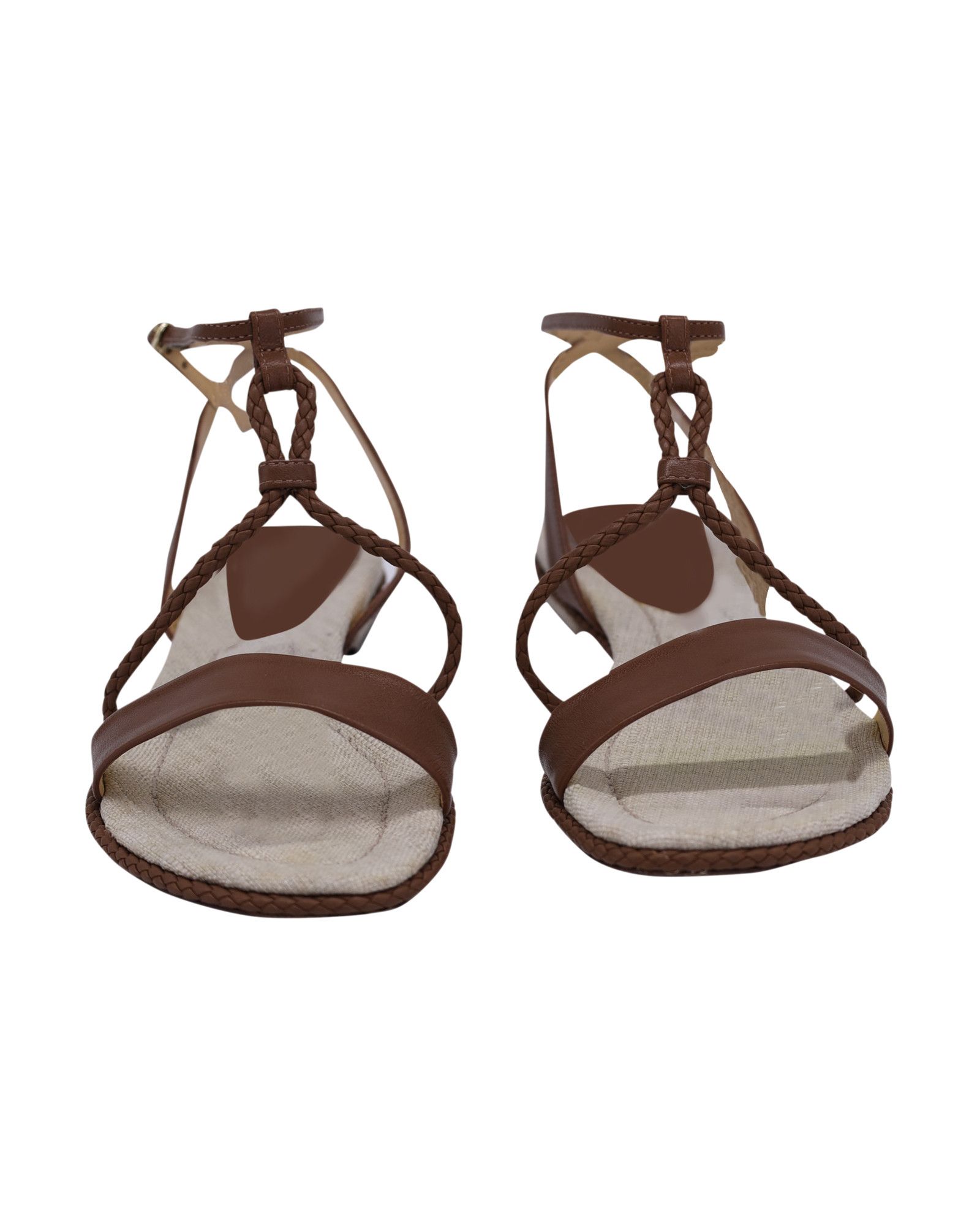 Alexandre Birman Alexandre Birman Braided Flat Sandals in Brown Calfskin Leat Size US 6.5 / IT 36.5 - 3 Thumbnail