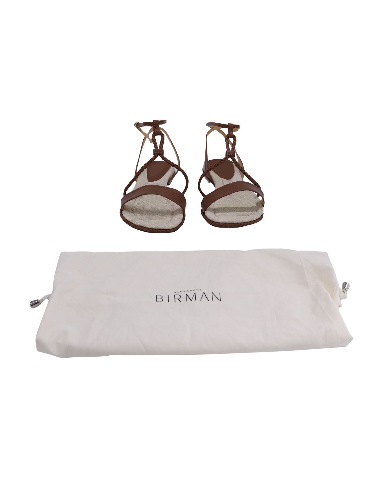 Alexandre Birman Alexandre Birman Braided Flat Sandals in Brown Calfskin Leat Size US 6.5 / IT 36.5 - 4 Thumbnail