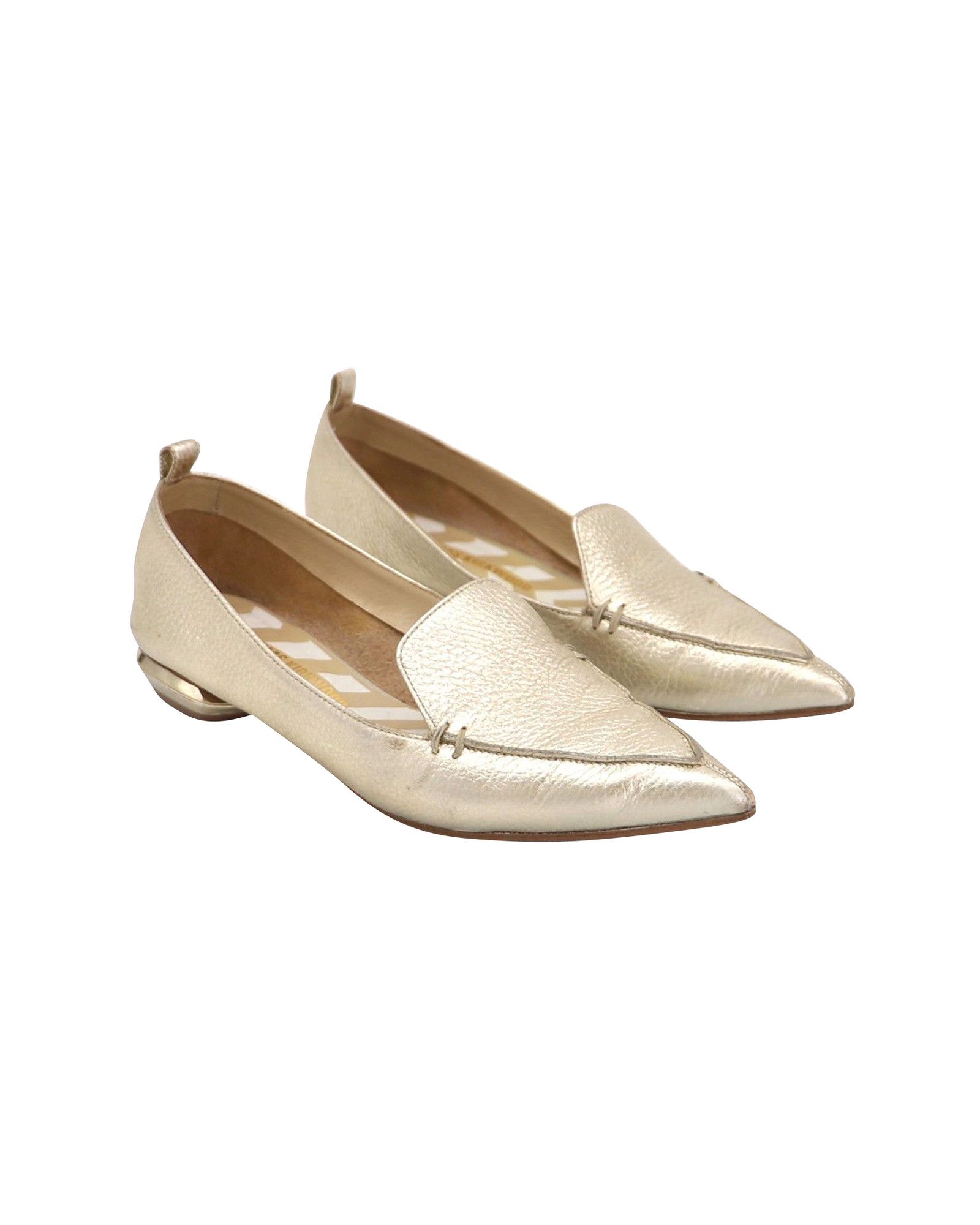 Nicholas Kirkwood Nicholas Kirkwood Beya Loafers in Gold Leather Size US 5.5 / IT 35.5 - 2 Thumbnail