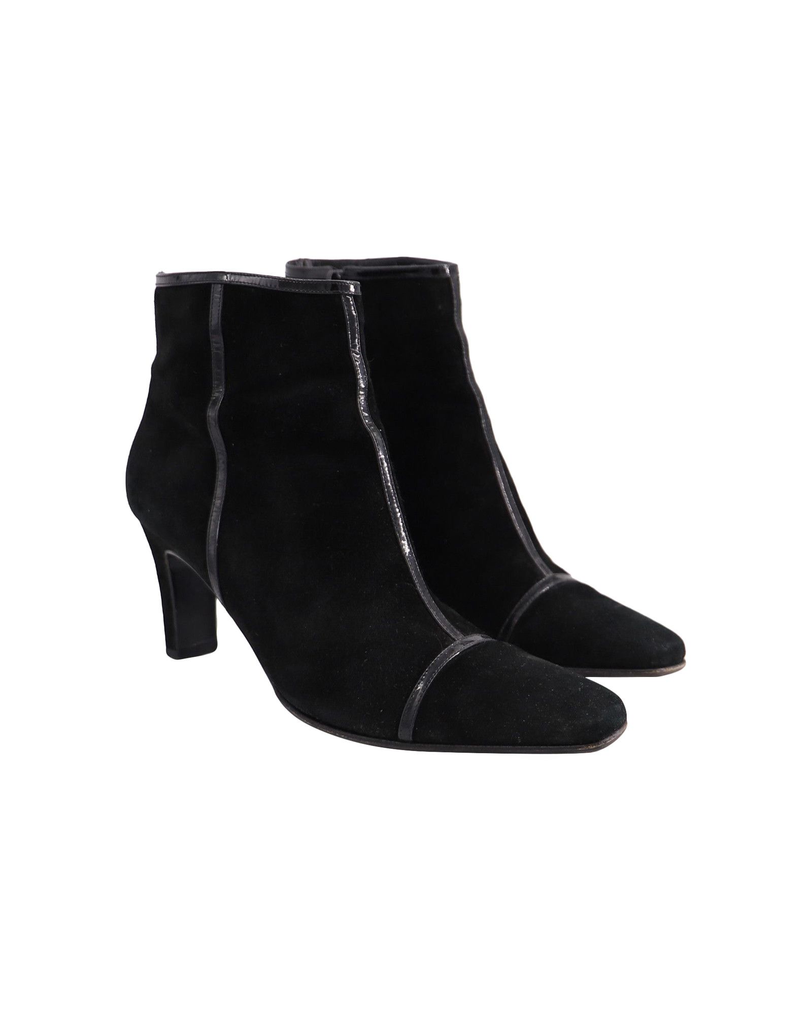 Salvatore Ferragamo Salvatore Ferragamo Mid Heel Ankle Boots in Black Suede Size US 9.5 / IT 39.5 - 2 Thumbnail