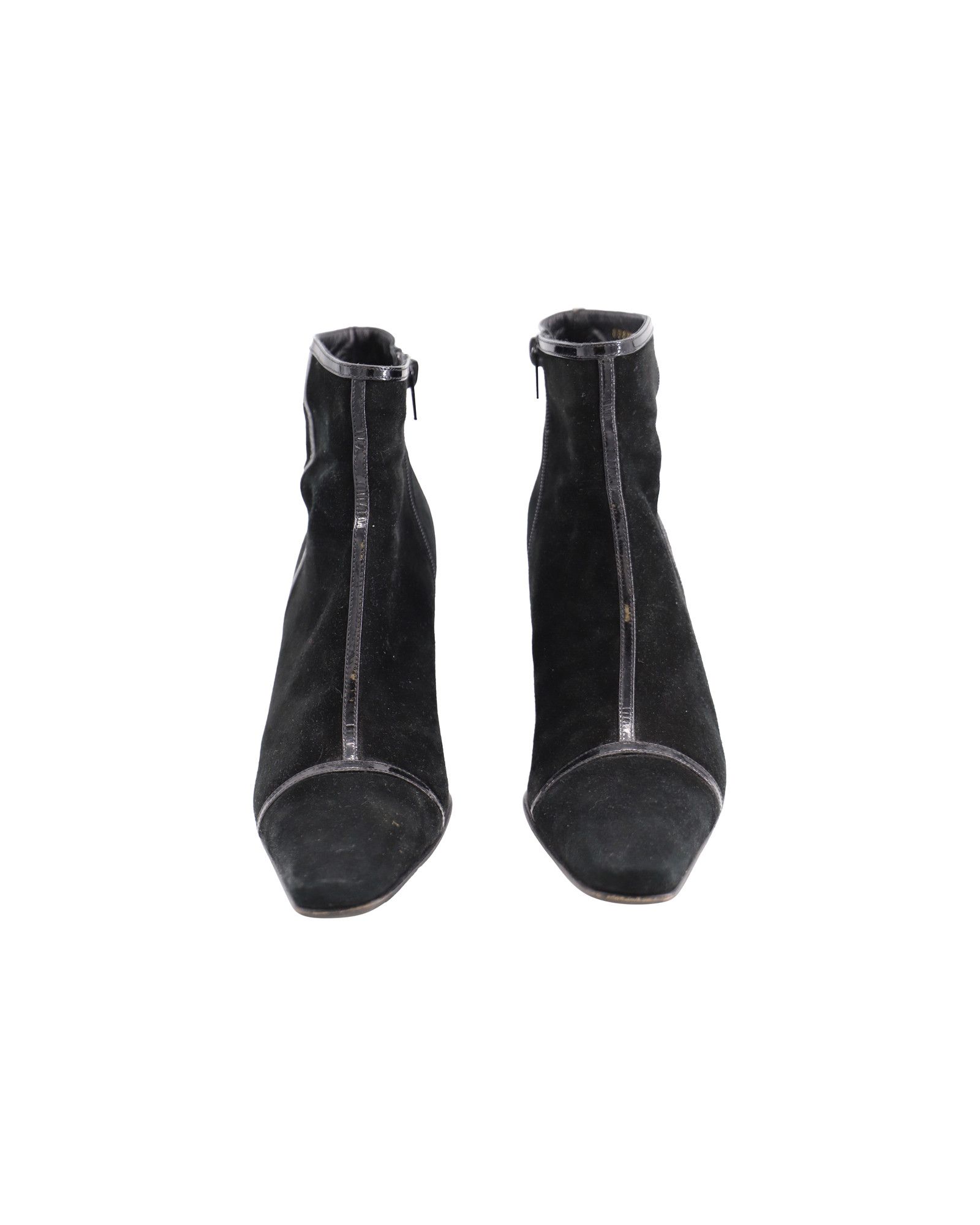 Salvatore Ferragamo Salvatore Ferragamo Mid Heel Ankle Boots in Black Suede Size US 9.5 / IT 39.5 - 3 Thumbnail