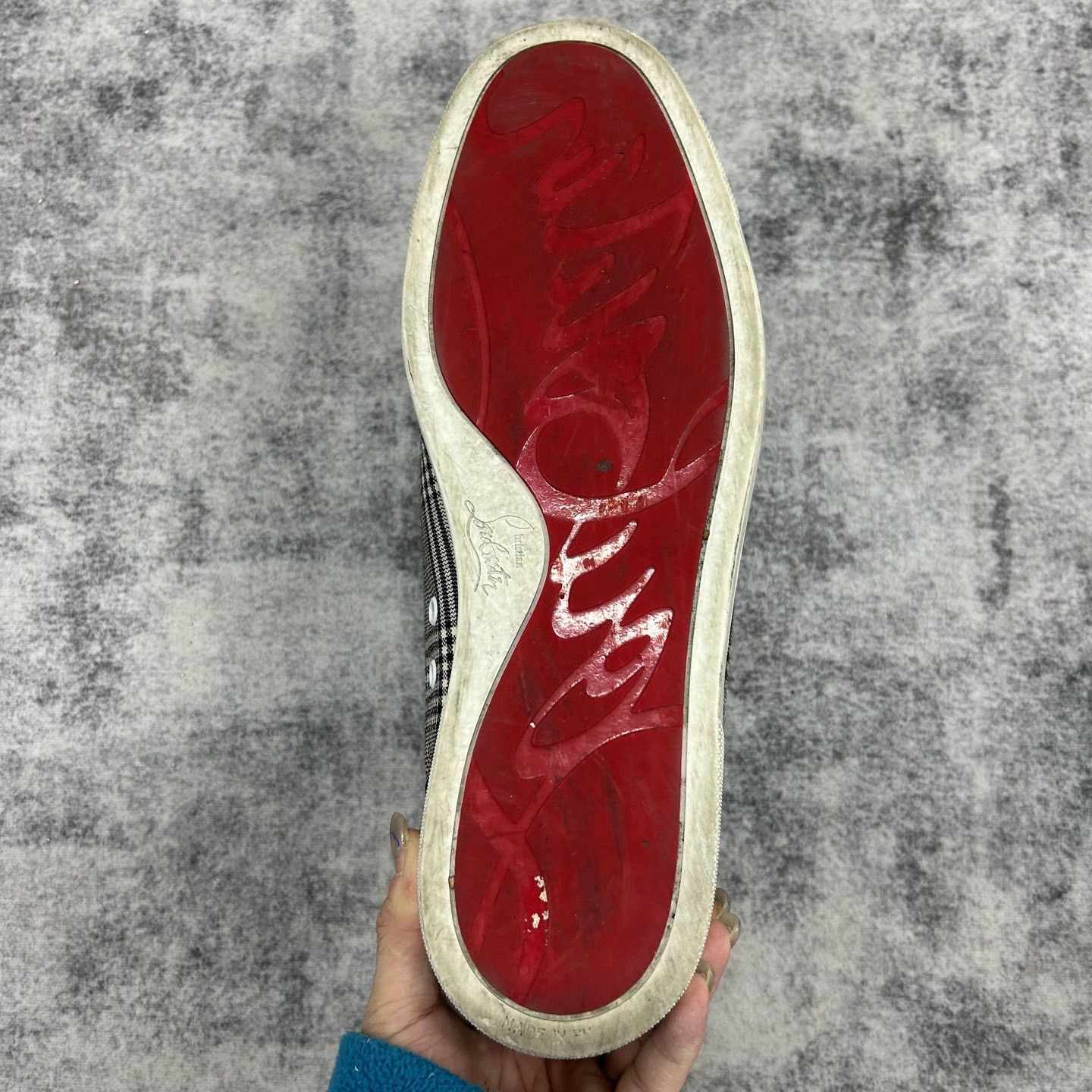 Christian Louboutin Christian Louboutin Plaid Studded Hi-Top Sneakers US 12 Size US 12 / EU 45 - 7 Thumbnail