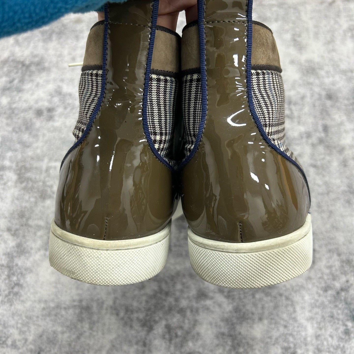 Christian Louboutin Christian Louboutin Plaid Studded Hi-Top Sneakers US 12 Size US 12 / EU 45 - 6 Thumbnail