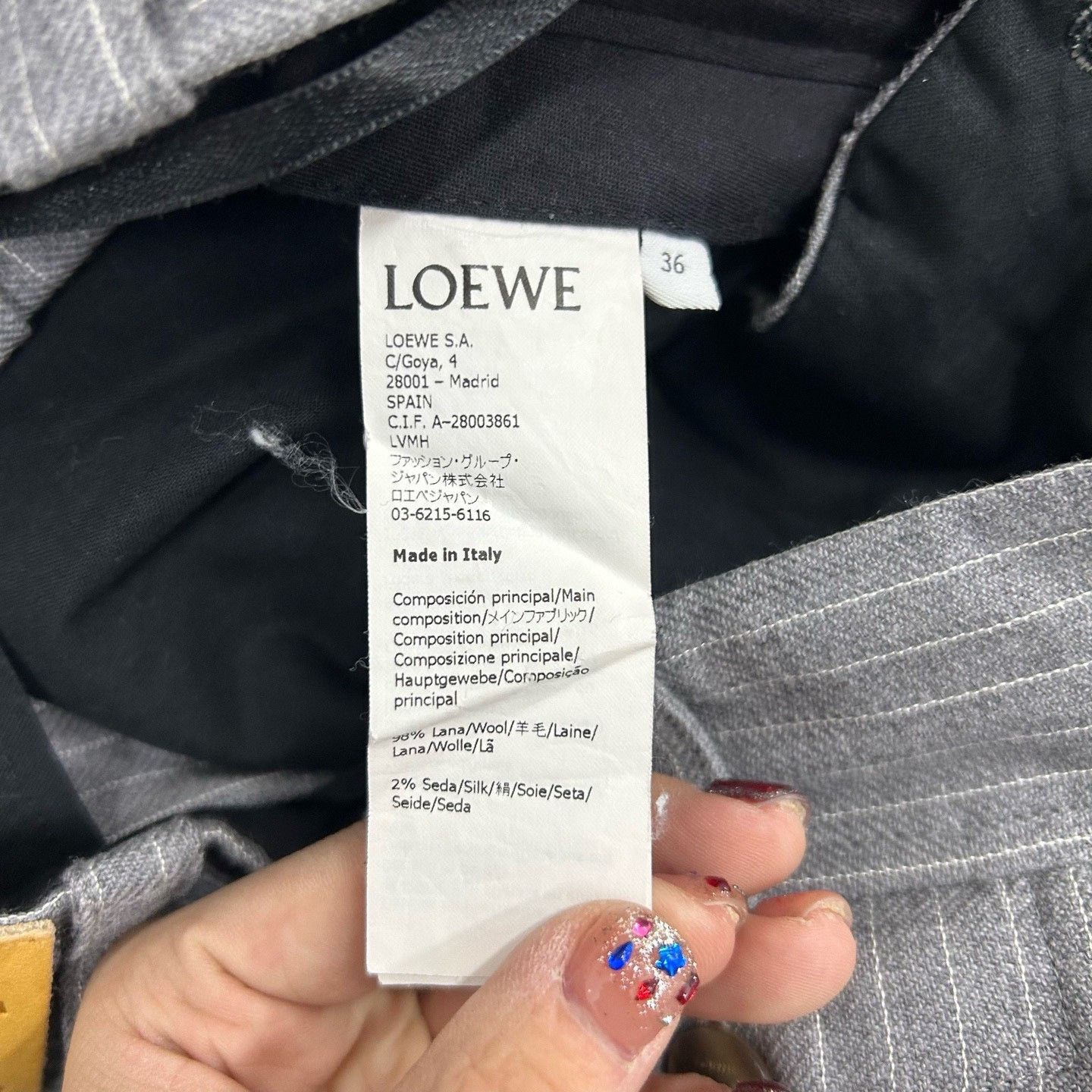 Loewe Loewe Pinstripe Wool Silk Pants Size 36 Size 25" / US 0 / IT 36 - 6 Thumbnail