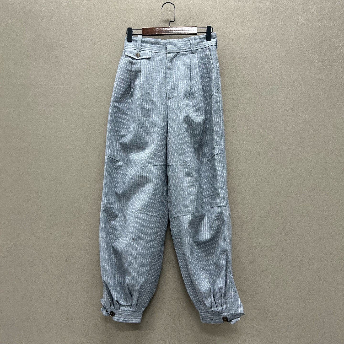 Loewe Loewe Pinstripe Wool Silk Pants Size 36 Size 25" / US 0 / IT 36 - 2 Thumbnail
