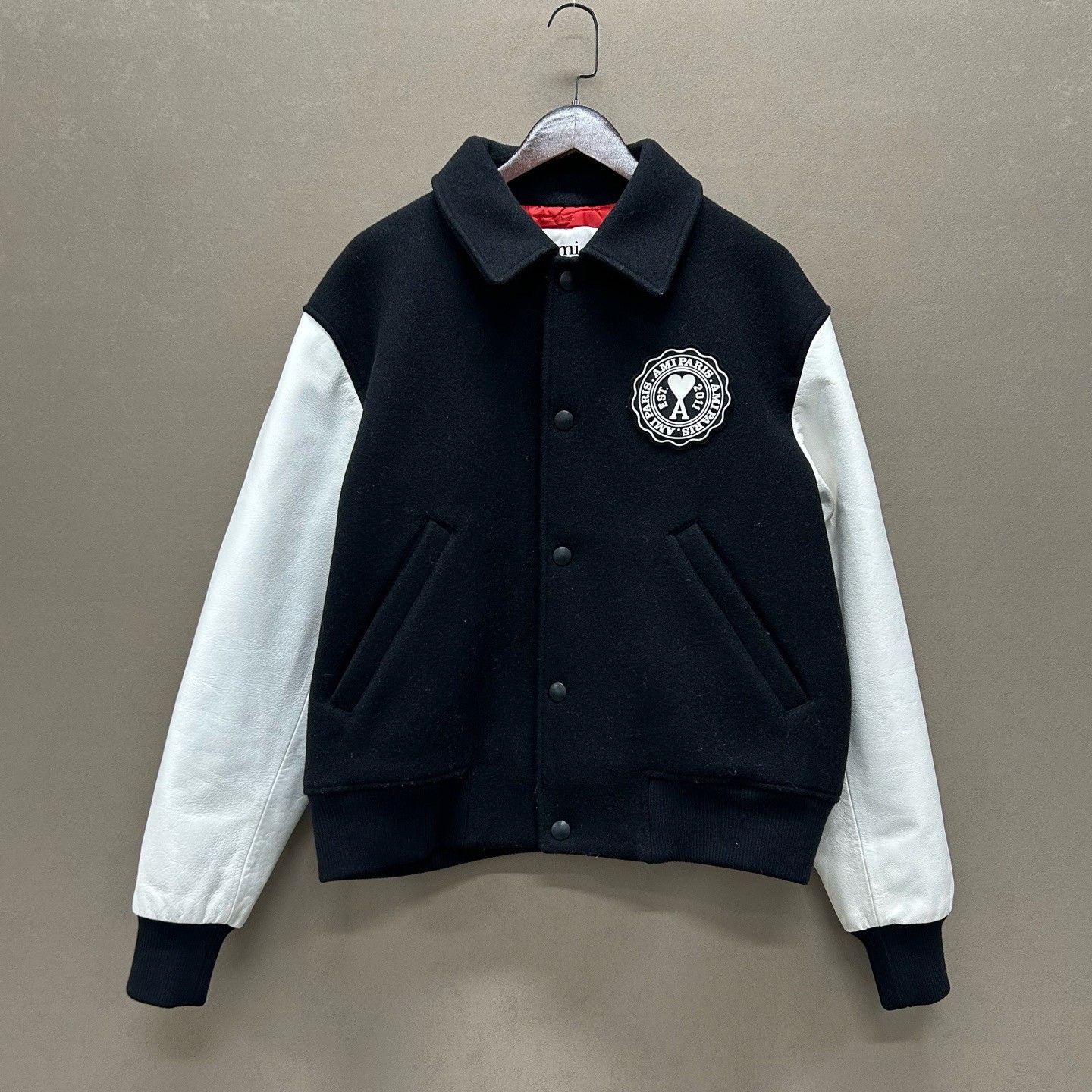 AMI Ami Alexandre Mattiussi Patch Varsity Jacket Size L Size US L / EU 52-54 / 3 - 2 Thumbnail