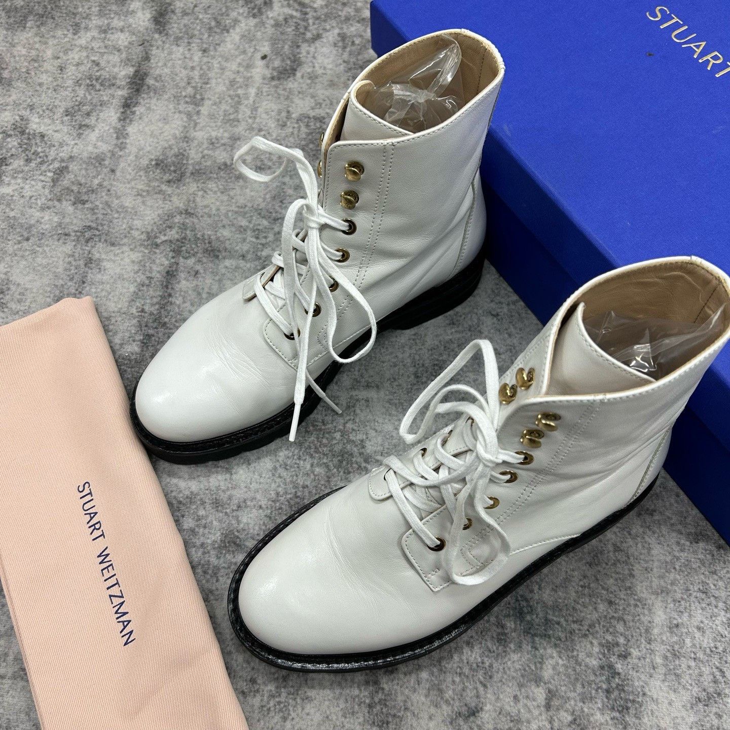 Stuart Weitzman Stuart Weitzman White Lace-Up Boots Size 6.5 Size US 6.5 / IT 36.5 - 3 Thumbnail
