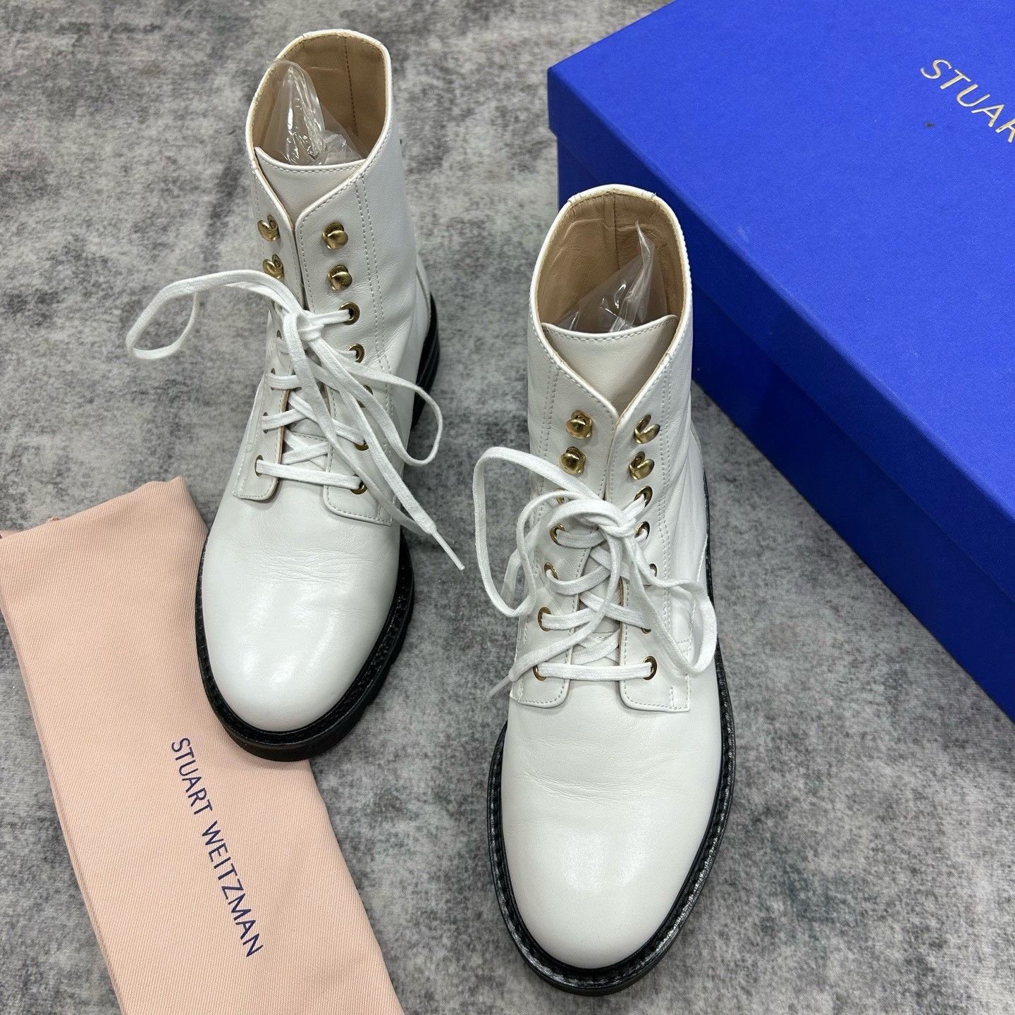 Stuart Weitzman Stuart Weitzman White Lace-Up Boots Size 6.5 Size US 6.5 / IT 36.5 - 4 Thumbnail