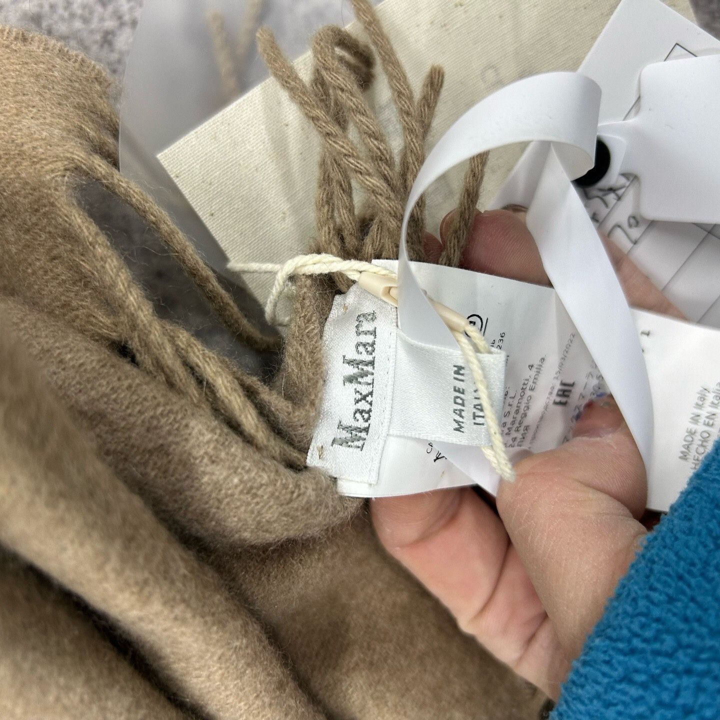 Max Mara MaxMara Logo Embroidered Fringe Scarf ONE SIZE Size ONE SIZE - 4 Thumbnail
