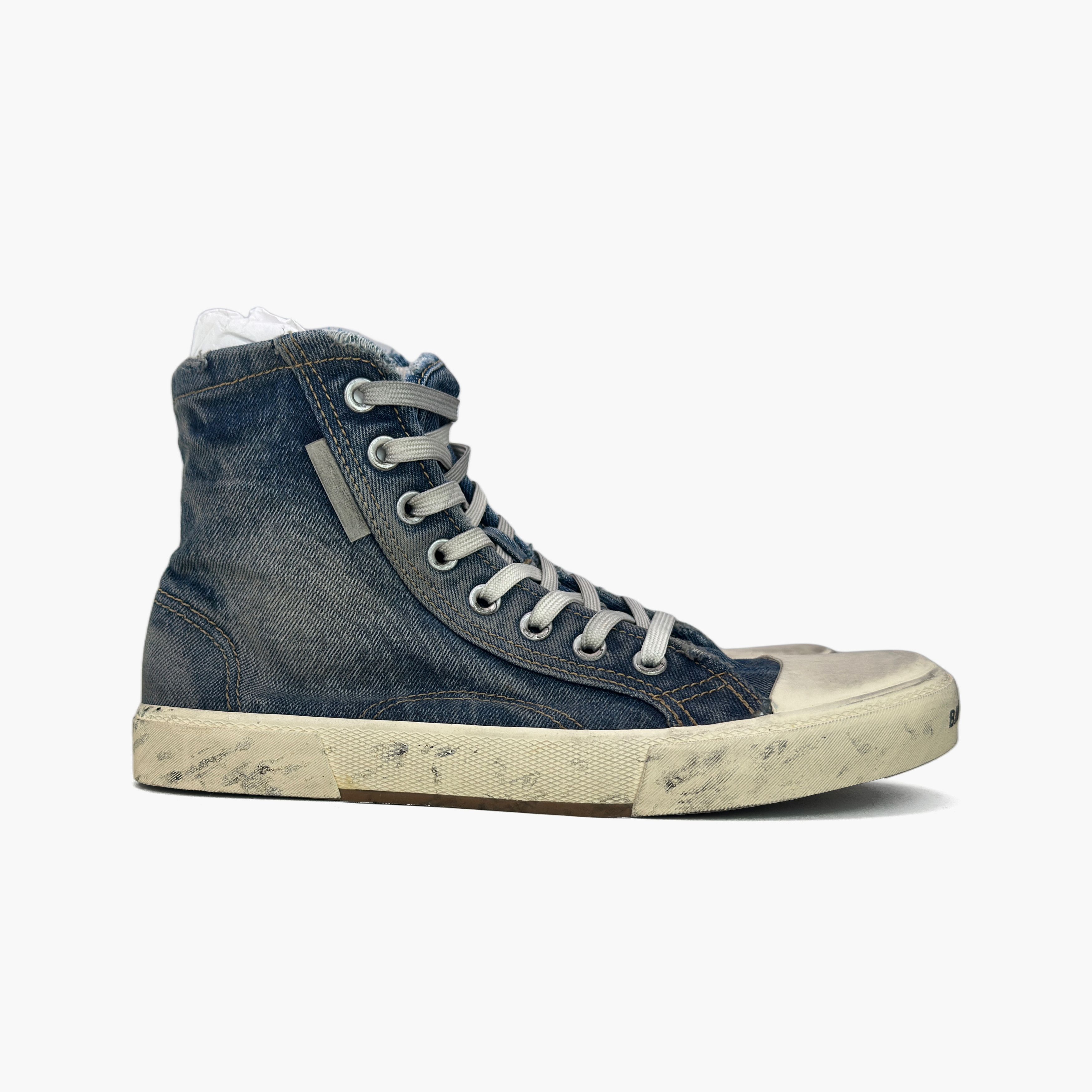 Balenciaga Balenciaga Paris Denim High Top Sneakers Size 8 Size US 8 / EU 41 - 4 Thumbnail