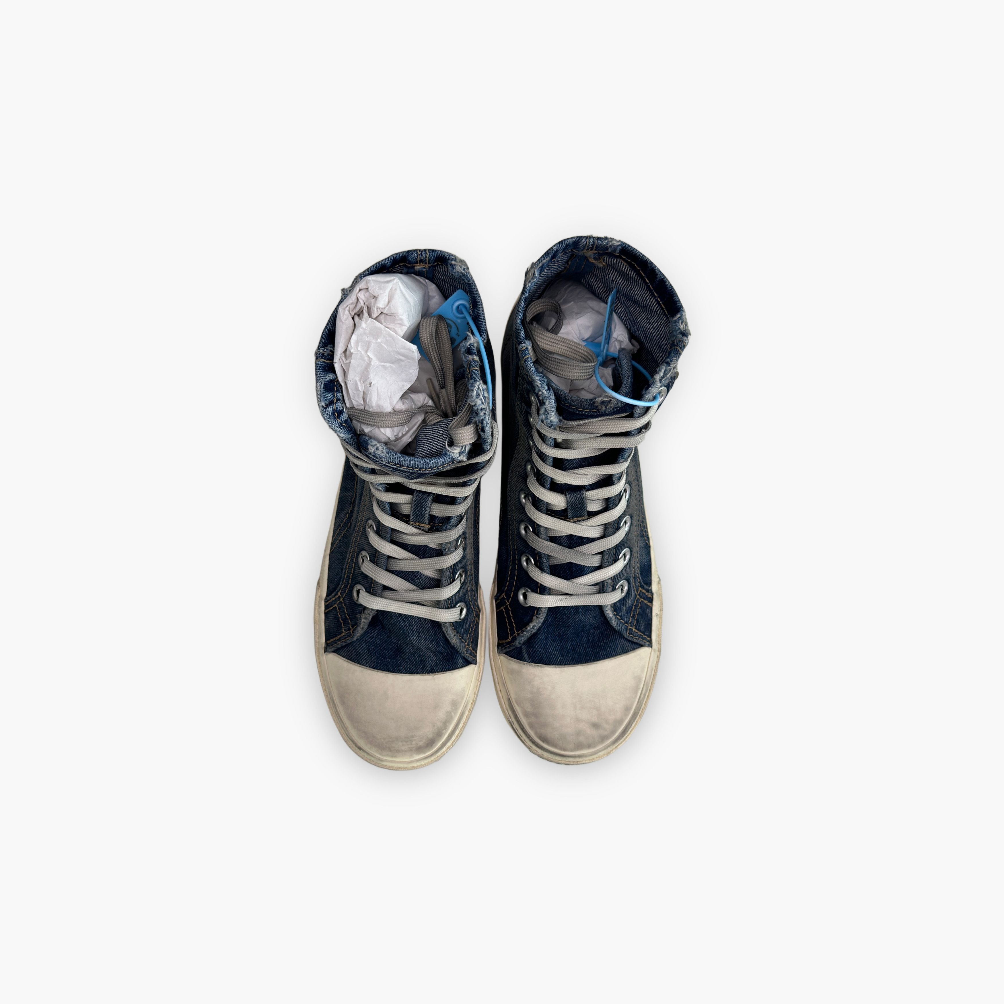 Balenciaga Balenciaga Paris Denim High Top Sneakers Size 8 Size US 8 / EU 41 - 9 Thumbnail