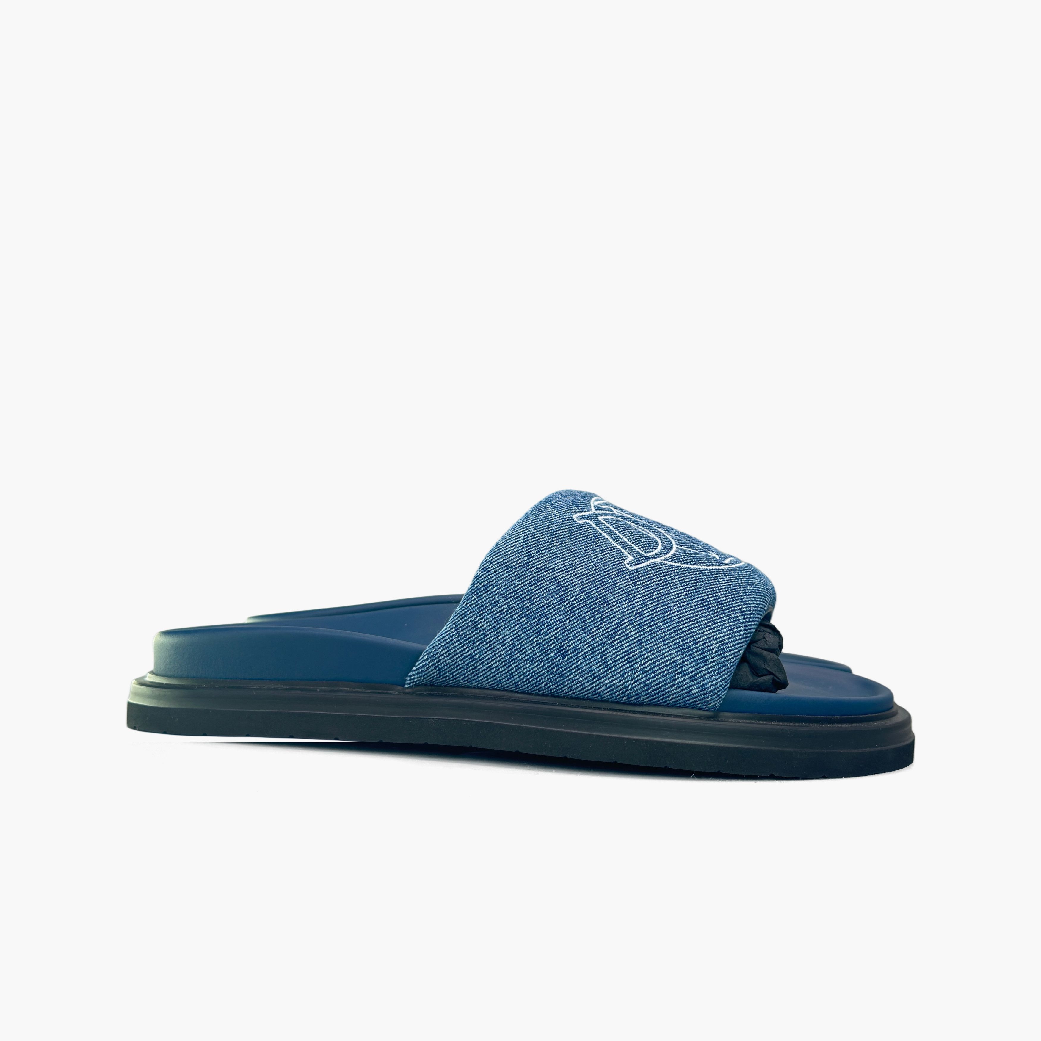 Dior Dior Aqua Denim Logo Slides Size 8 Size US 8 / EU 41 - 4 Thumbnail