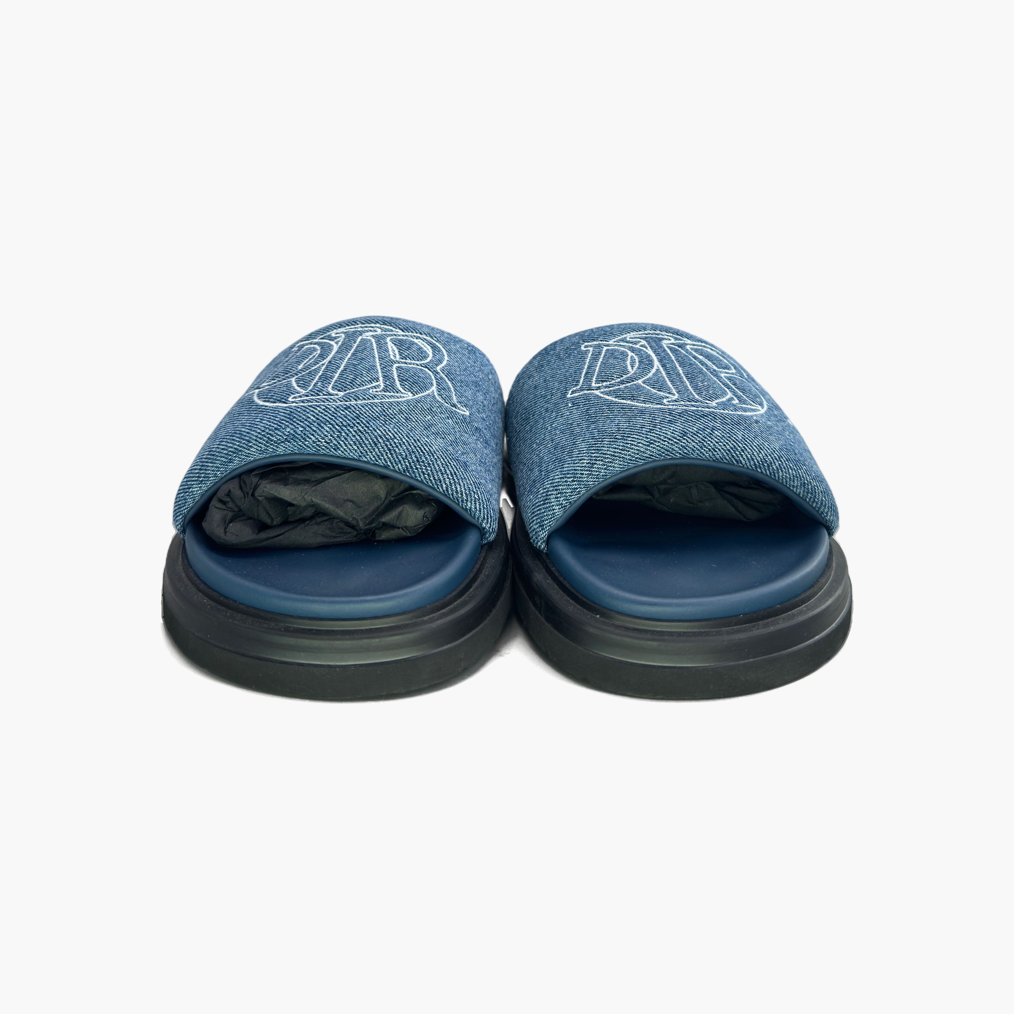 Dior Dior Aqua Denim Logo Slides Size 8 Size US 8 / EU 41 - 5 Thumbnail