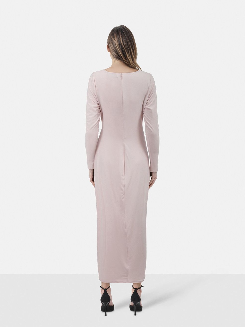 Self-Portrait Pink Jersey Gathered Cut Out Maxi Dress Size M / US 6-8 / IT 42-44 - 2 Thumbnail