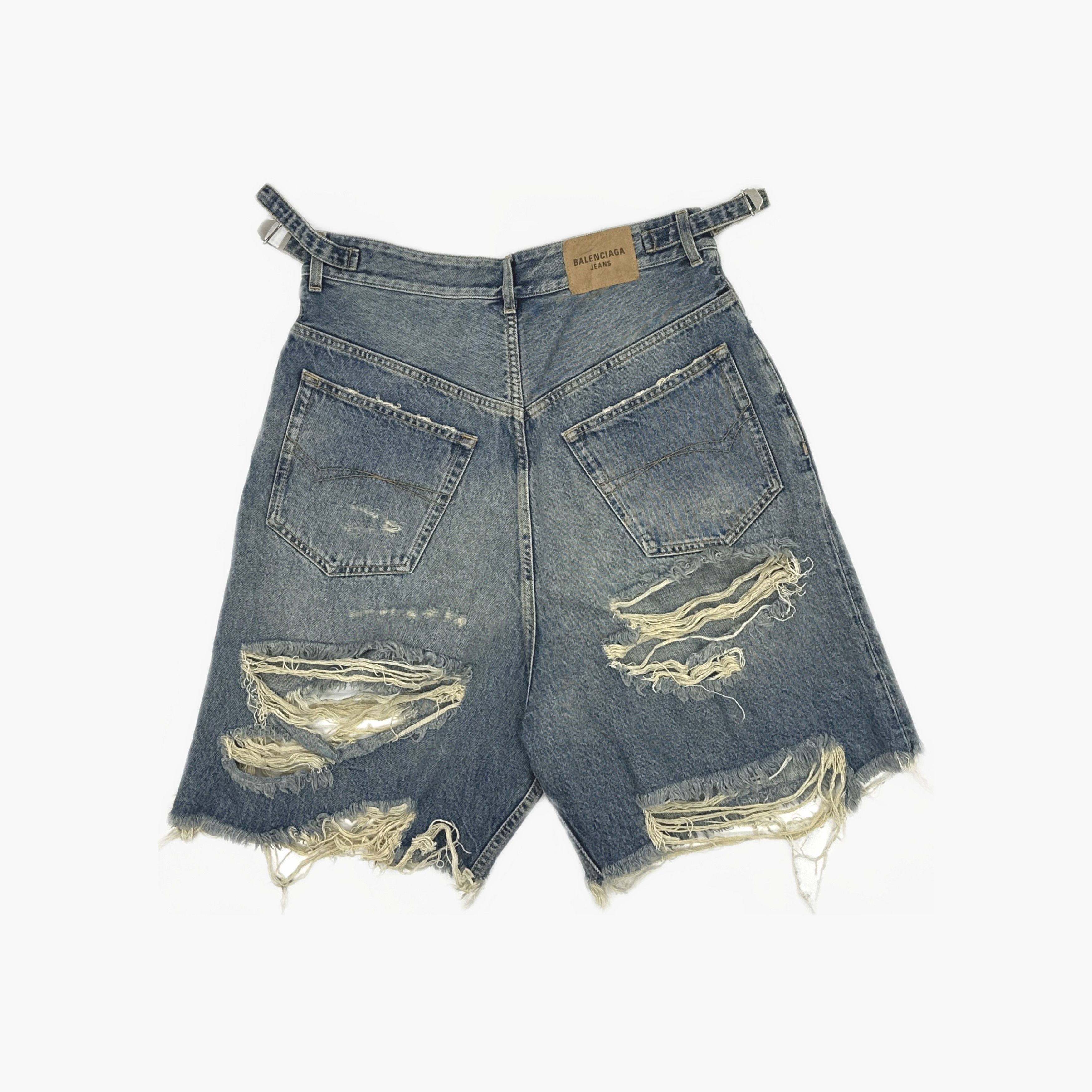 Balenciaga Balenciaga Distressed Denim Shorts Size S Size US 30 / EU 46 - 2 Thumbnail