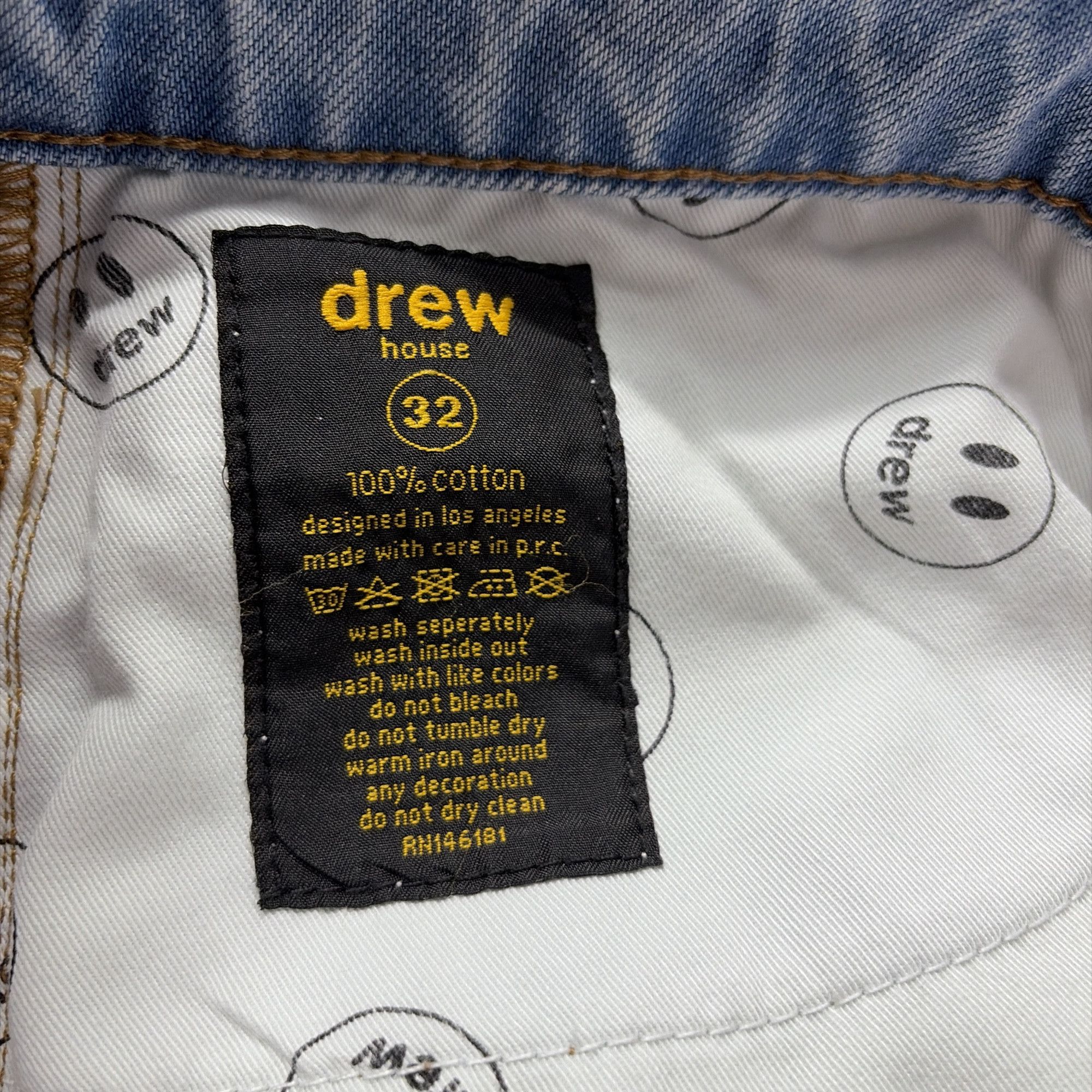 Drew House Drew House Distressed Bear Patch Jeans Size 32 Size US 32 / EU 48 - 3 Thumbnail