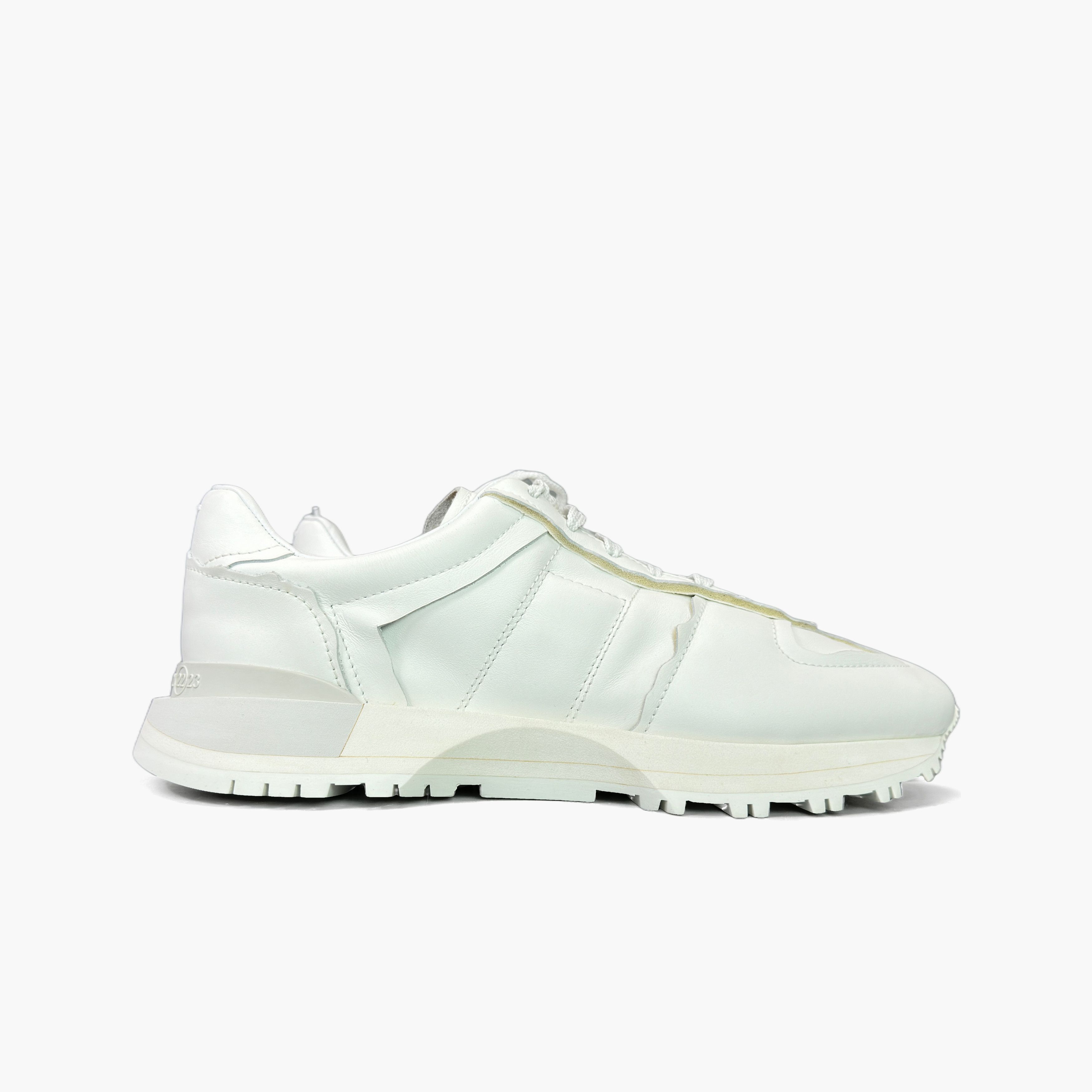 Maison Margiela Maison Margiela White Leather Low-Top Sneakers Size 44 Size US 11 / EU 44 - 4 Thumbnail