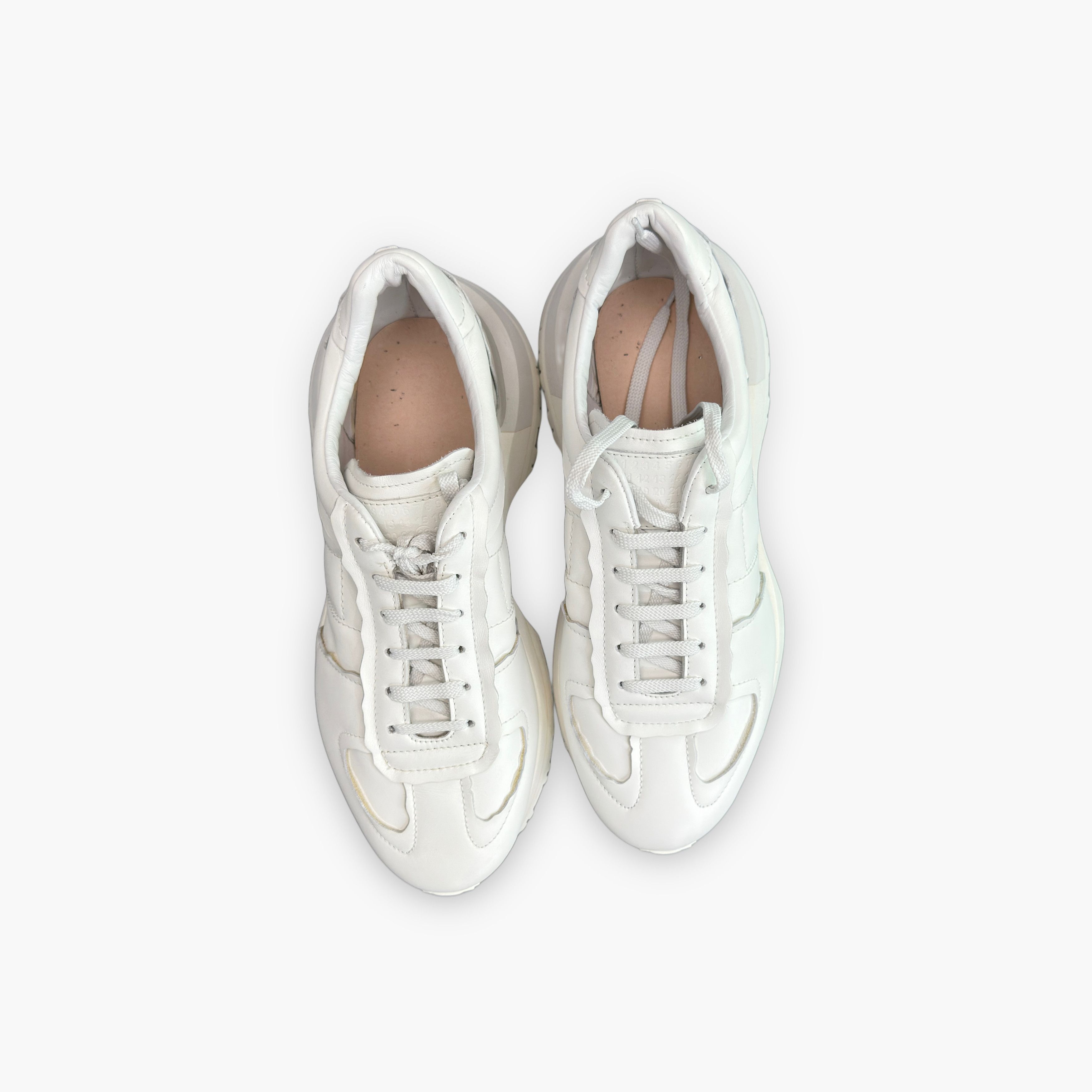 Maison Margiela Maison Margiela White Leather Low-Top Sneakers Size 44 Size US 11 / EU 44 - 9 Thumbnail