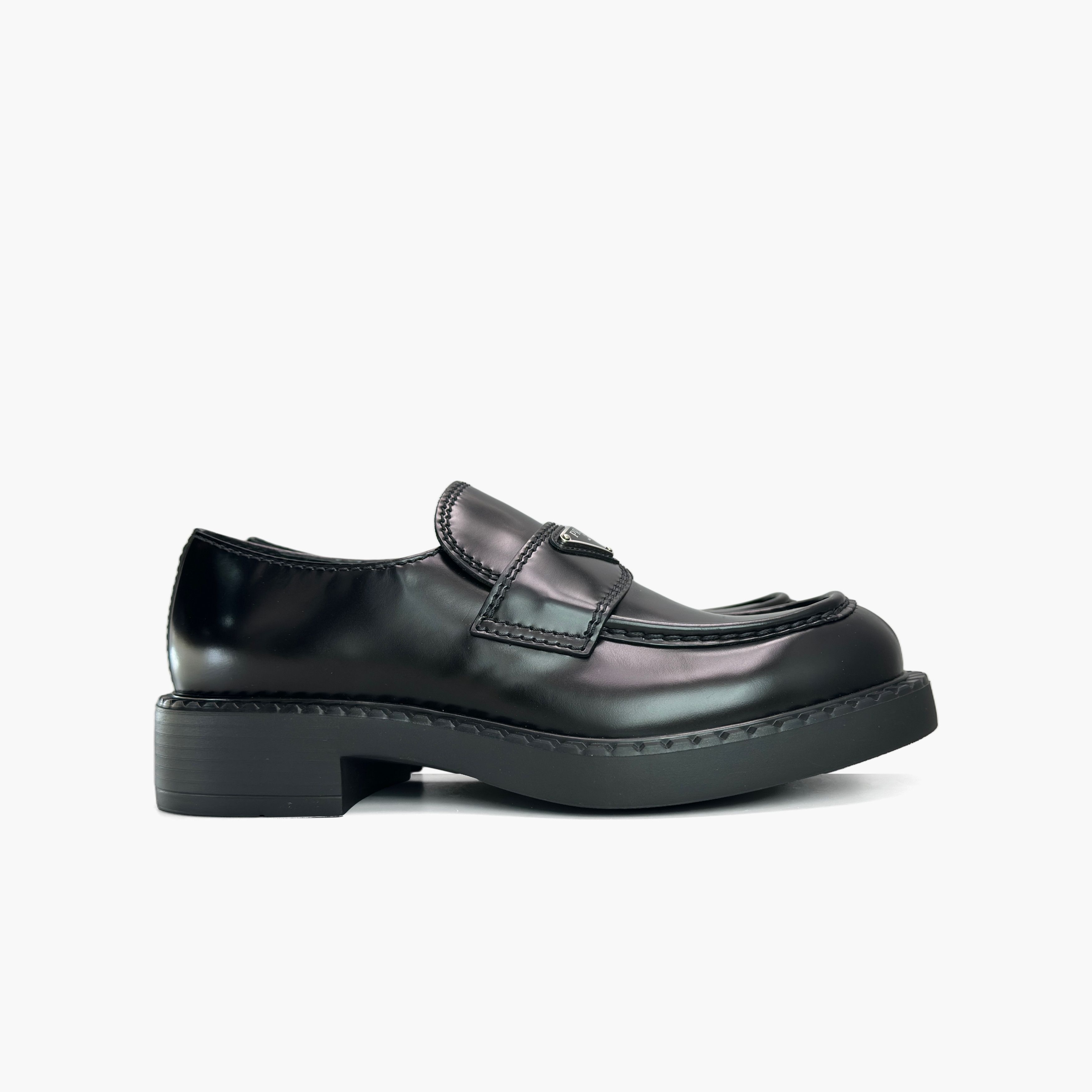 Prada Prada Chocolate Brushed Leather Loafers Size 7 Size US 7 / EU 40 - 4 Thumbnail
