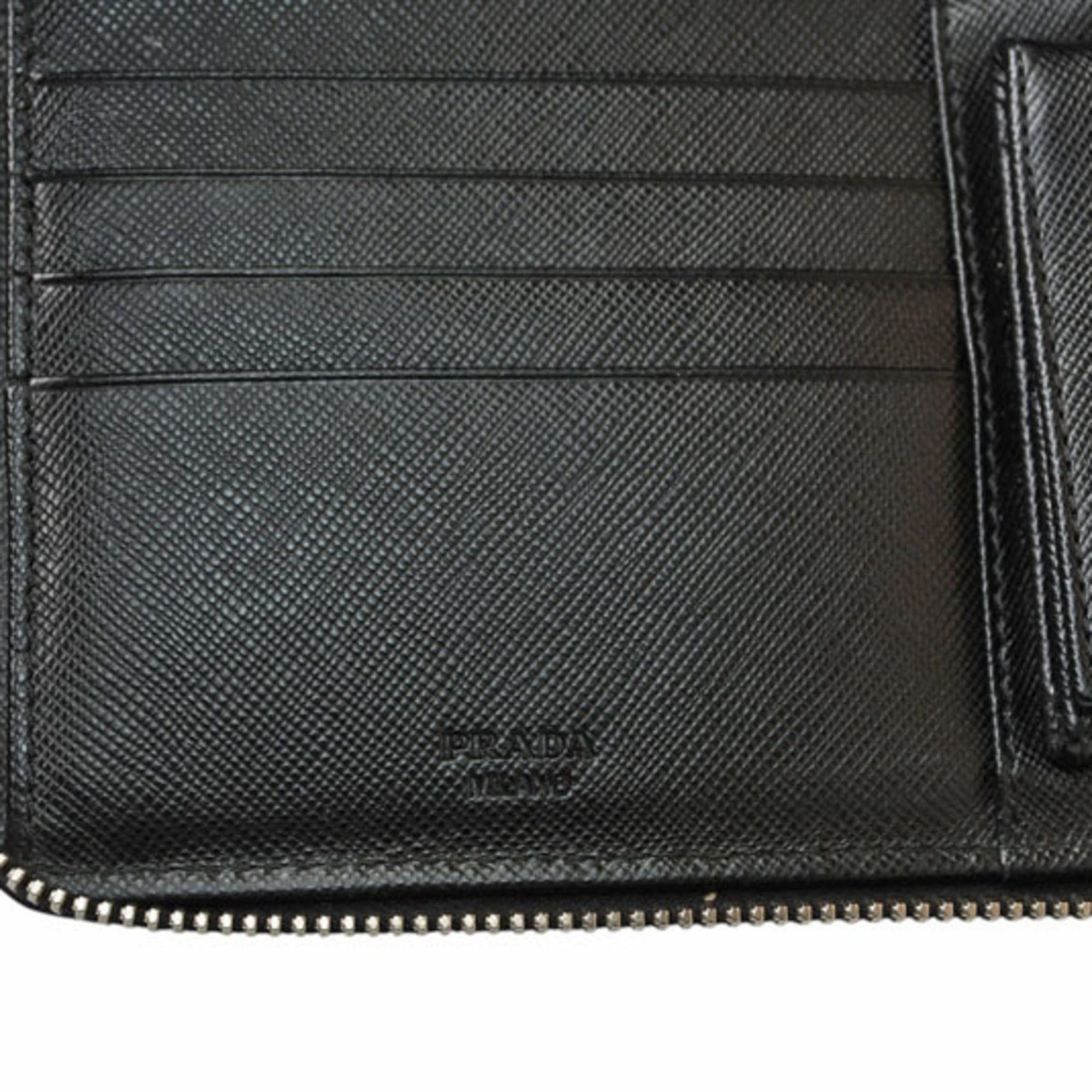 Prada Prada wallet, PRADA long round fold, 2M1264 SAFFIANO, black. Size ONE SIZE - 9 Thumbnail