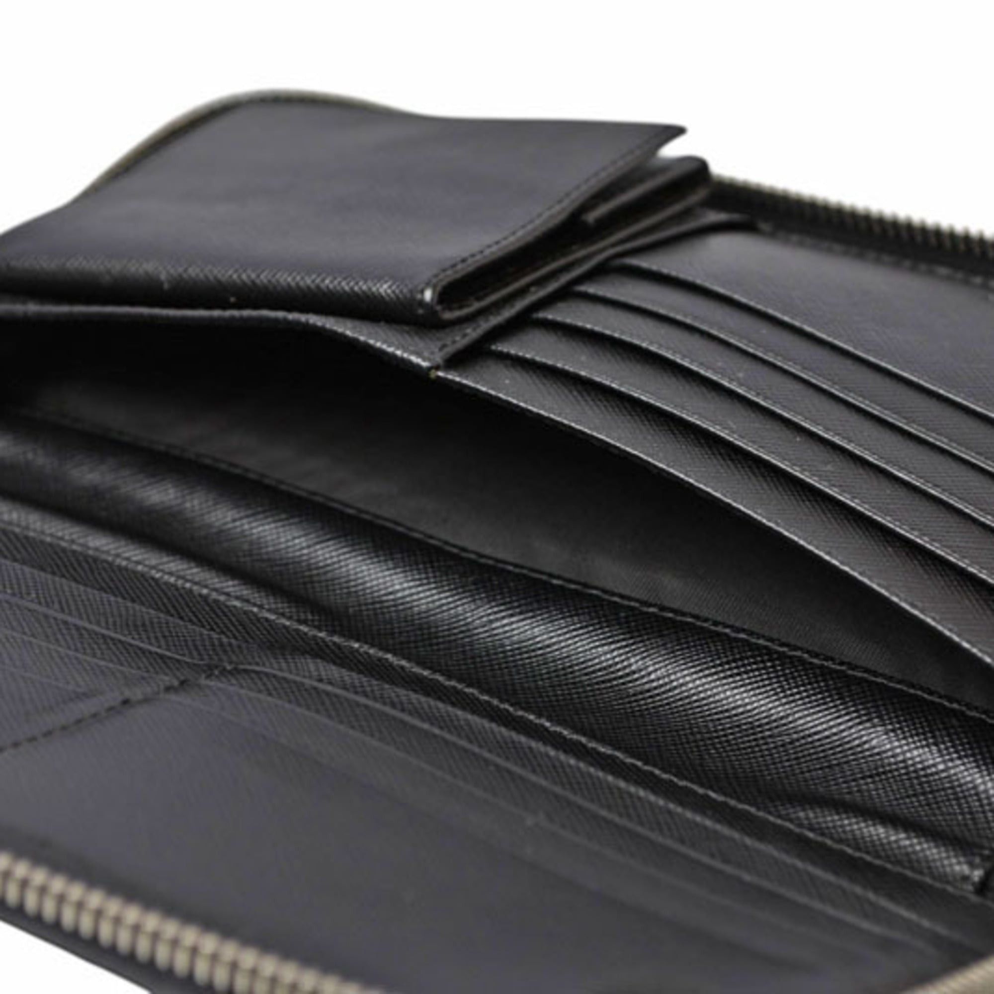 Prada Prada wallet, PRADA long round fold, 2M1264 SAFFIANO, black. Size ONE SIZE - 11 Thumbnail
