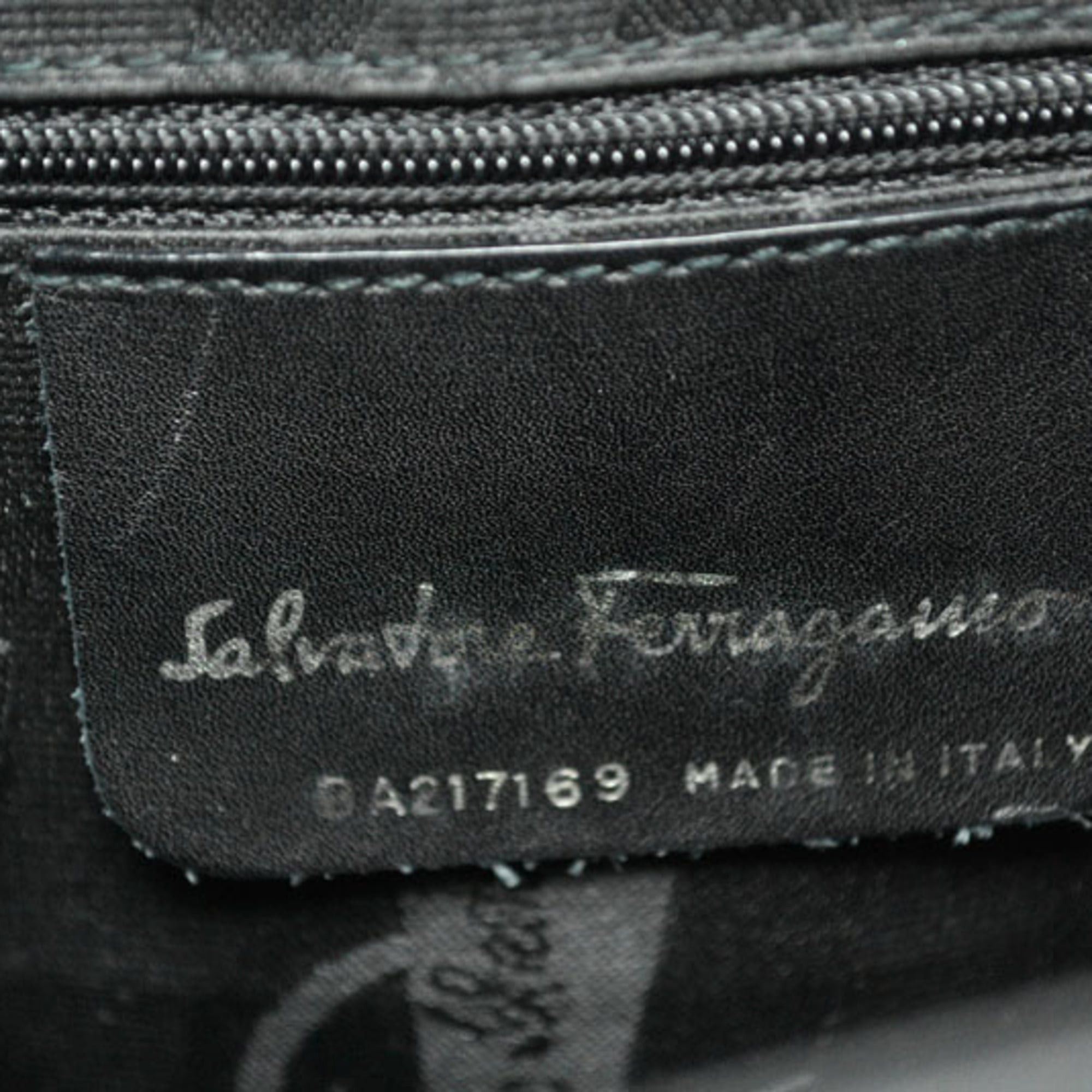 Salvatore Ferragamo Salvatore Ferragamo Ferragamo Tote Bag Shoulder Salvatore Vara Chain Black AU-21 0186 Size ONE SIZE - 16 Thumbnail