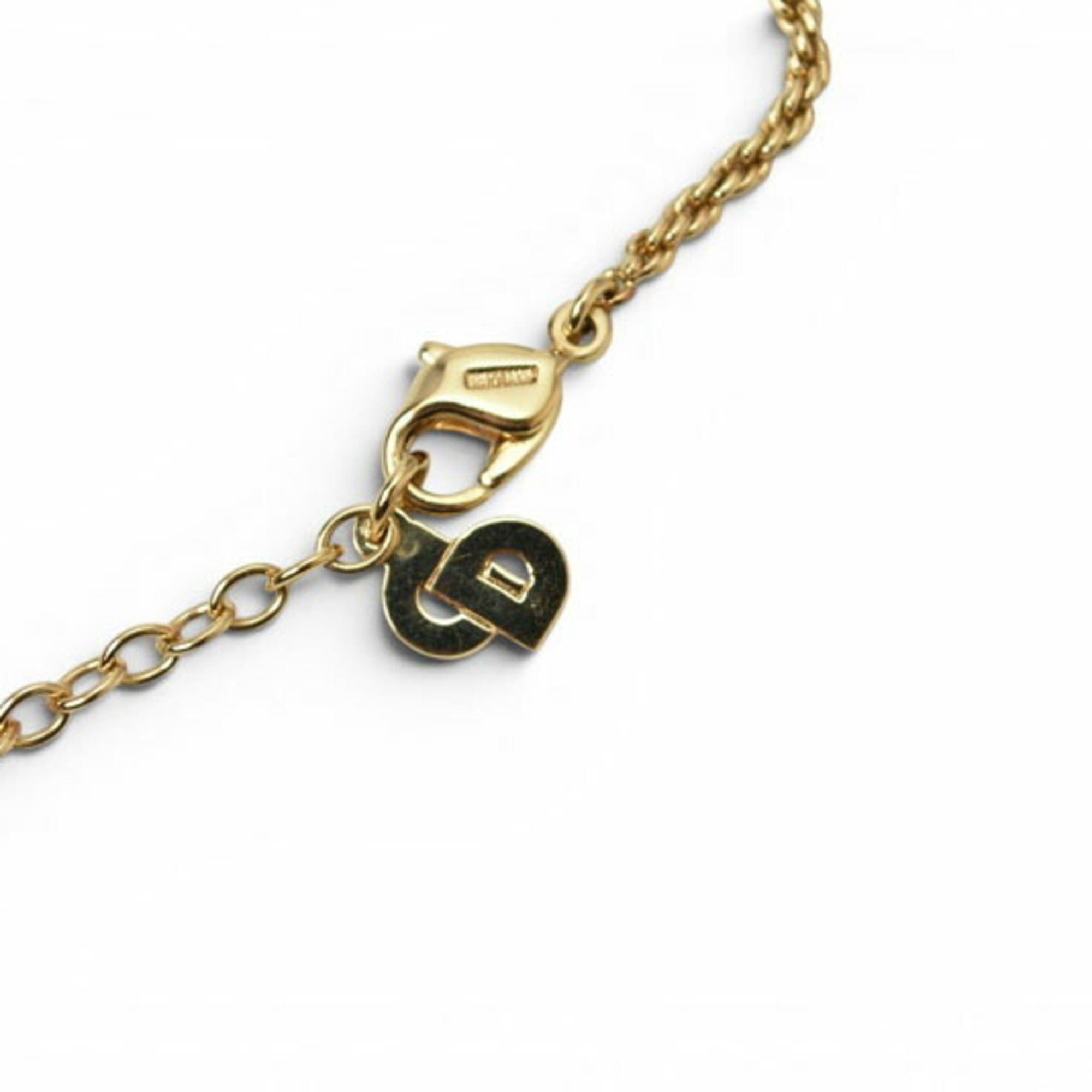Dior Christian Dior necklace with emblem and rhinestones, gold. Size ONE SIZE - 4 Thumbnail