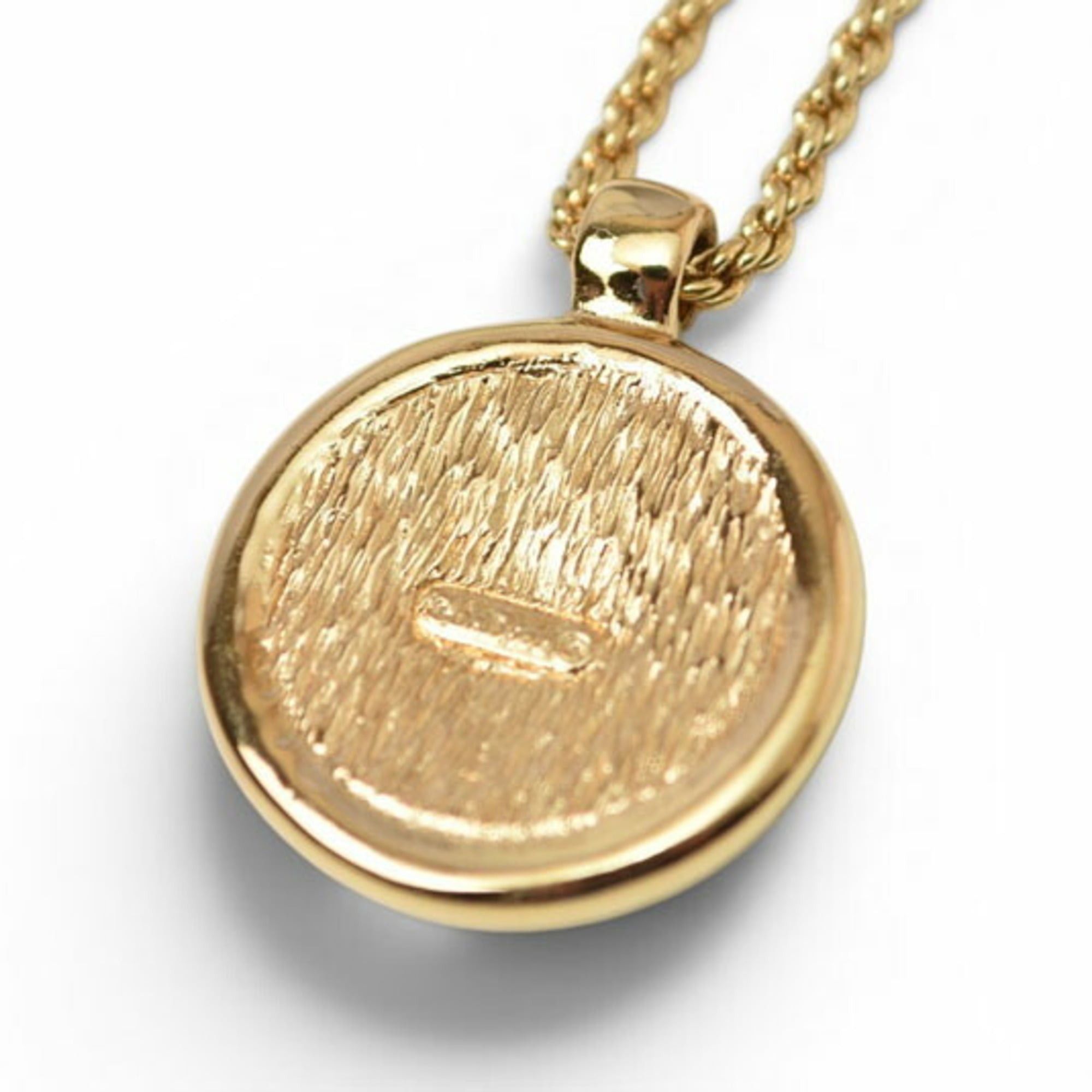 Dior Christian Dior necklace with emblem and rhinestones, gold. Size ONE SIZE - 8 Thumbnail