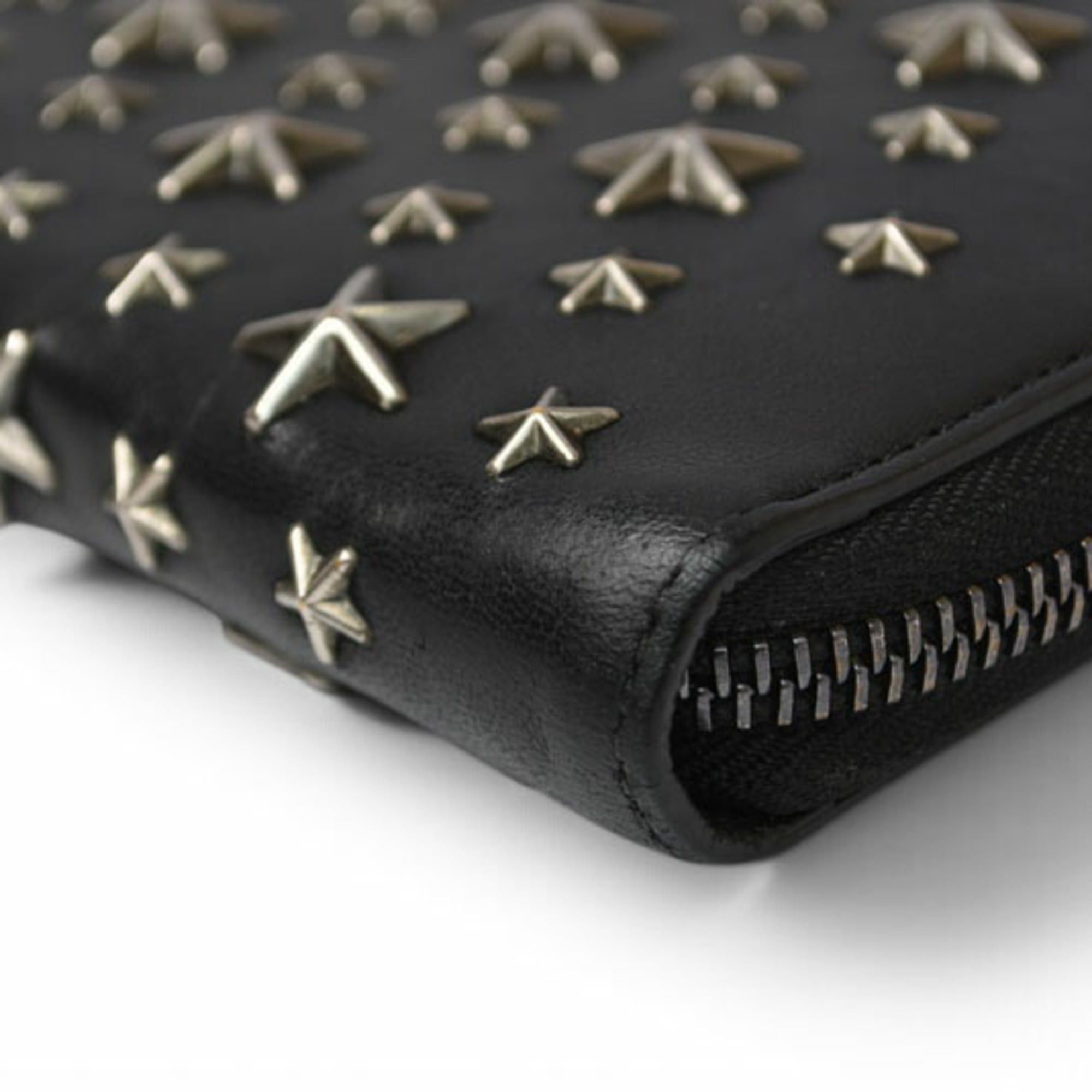 Jimmy Choo Jimmy Choo Round Long Wallet, Leather, Star Studs, Black Size ONE SIZE - 4 Thumbnail