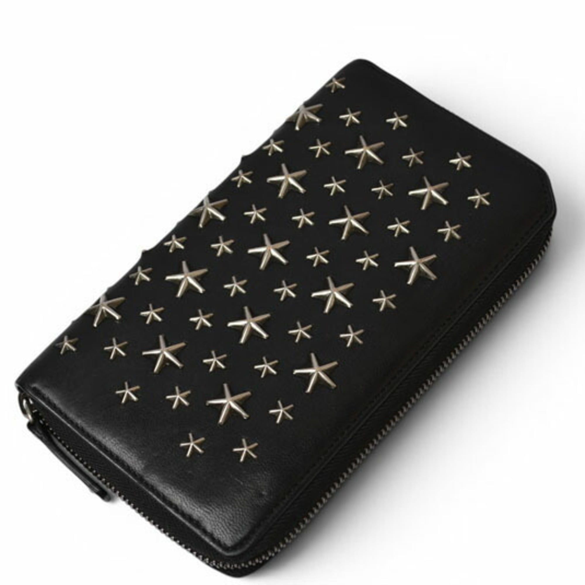 Jimmy Choo Jimmy Choo Round Long Wallet, Leather, Star Studs, Black Size ONE SIZE - 8 Thumbnail