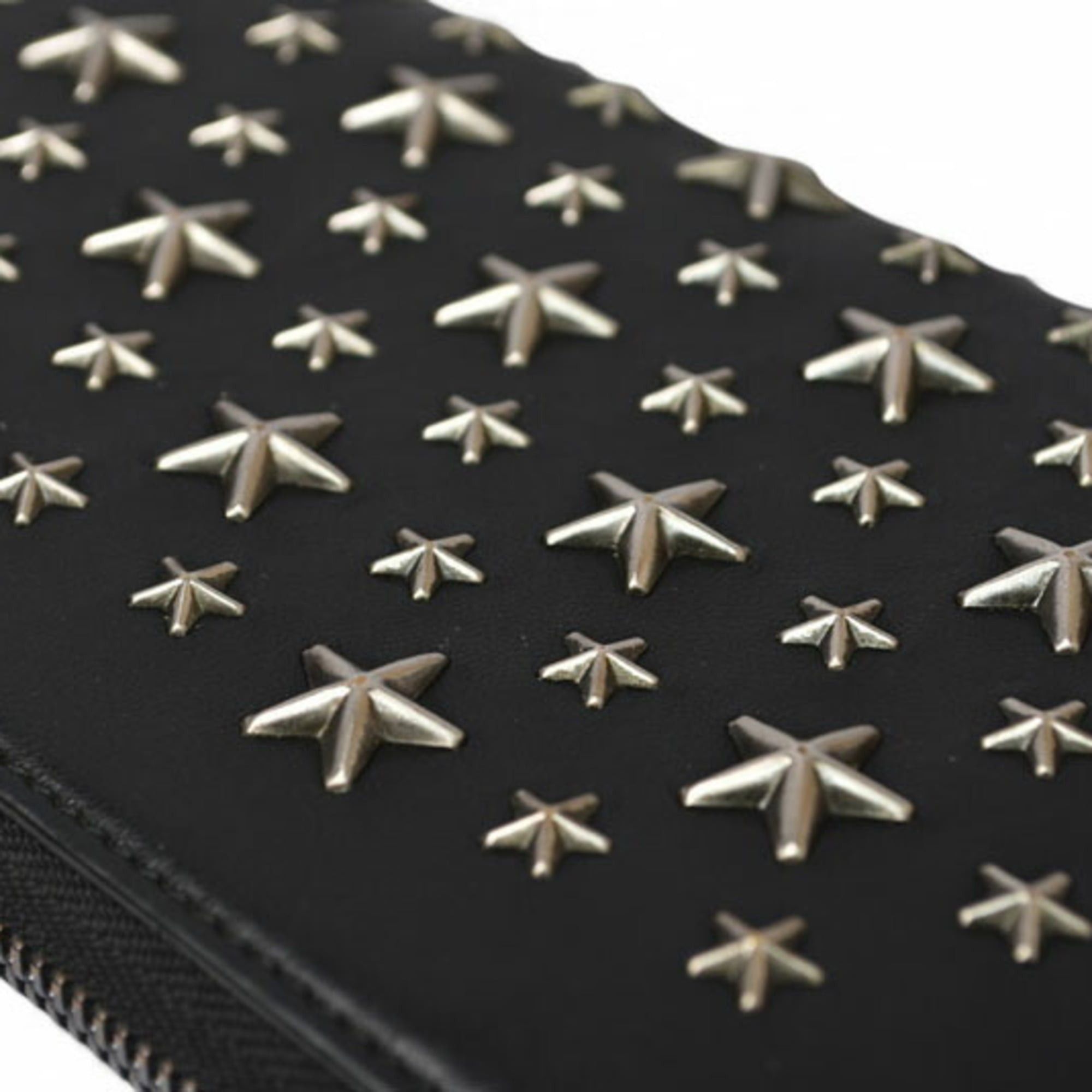 Jimmy Choo Jimmy Choo Round Long Wallet, Leather, Star Studs, Black Size ONE SIZE - 6 Thumbnail