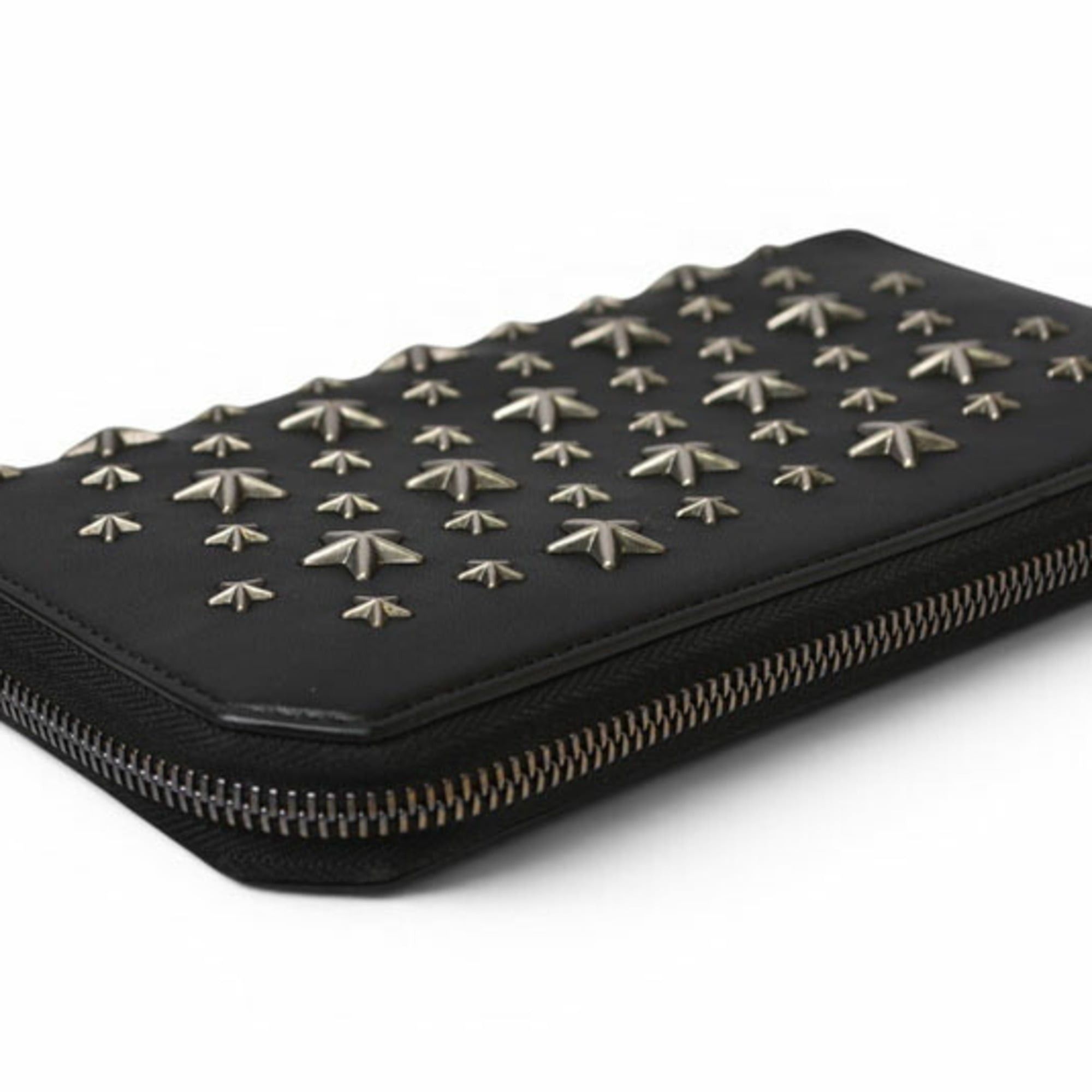 Jimmy Choo Jimmy Choo Round Long Wallet, Leather, Star Studs, Black Size ONE SIZE - 5 Thumbnail