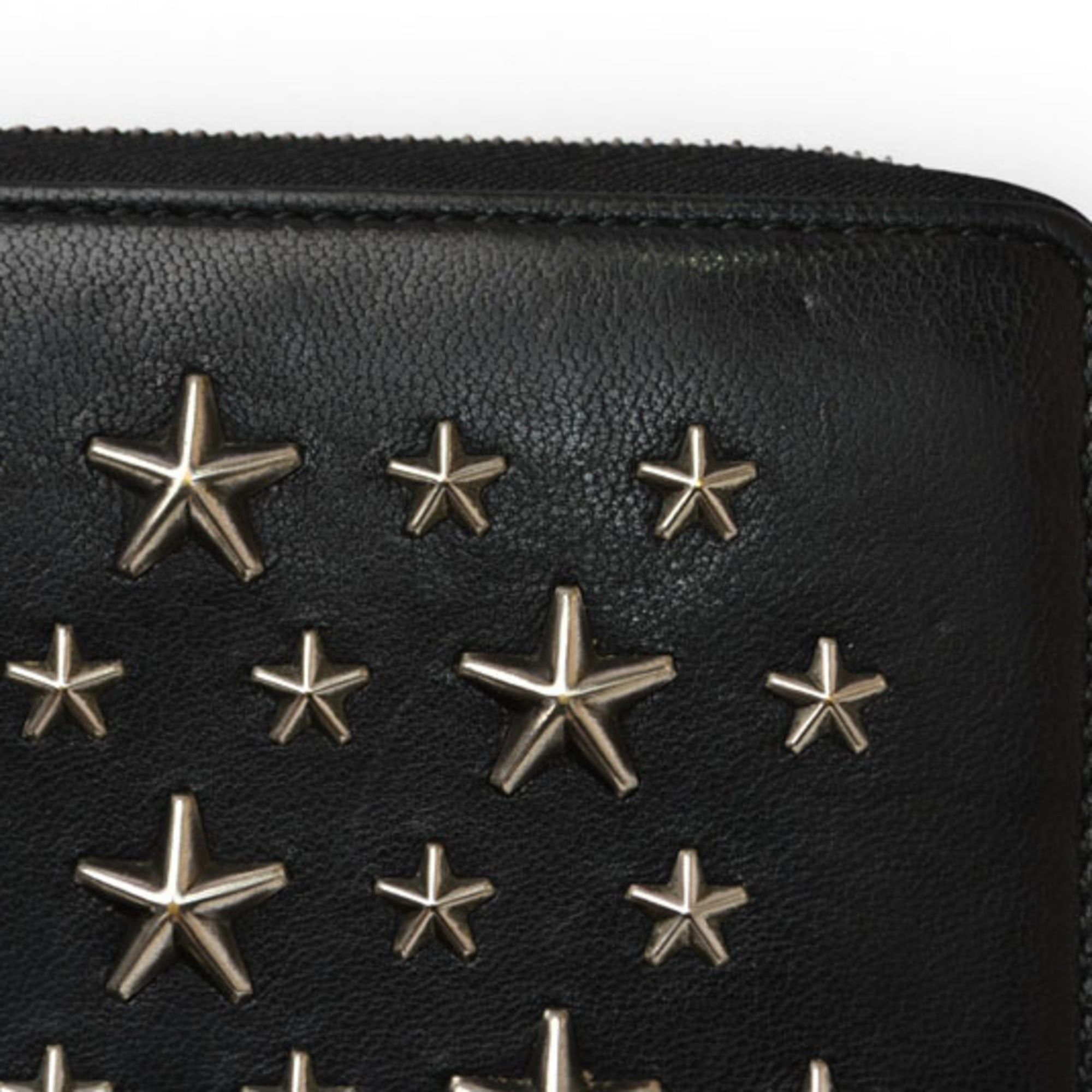Jimmy Choo Jimmy Choo Round Long Wallet, Leather, Star Studs, Black Size ONE SIZE - 7 Thumbnail