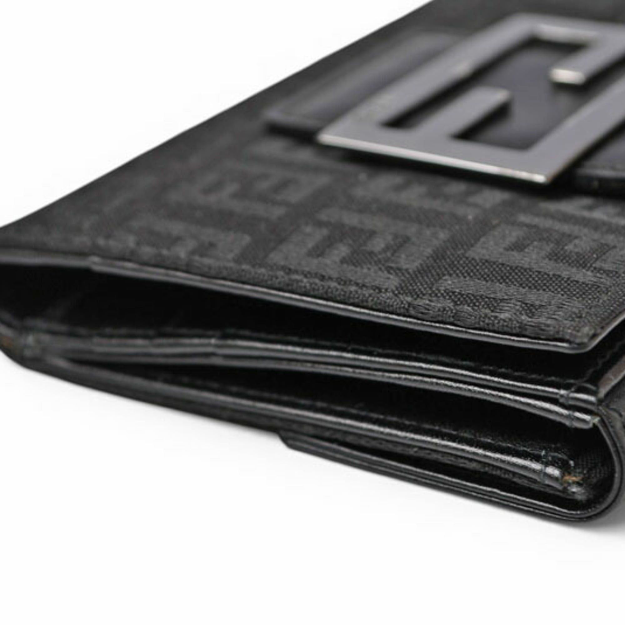 Fendi Fendi Bi-fold Wallet 8M0035 ZUCCA Pattern Black Size ONE SIZE - 3 Thumbnail