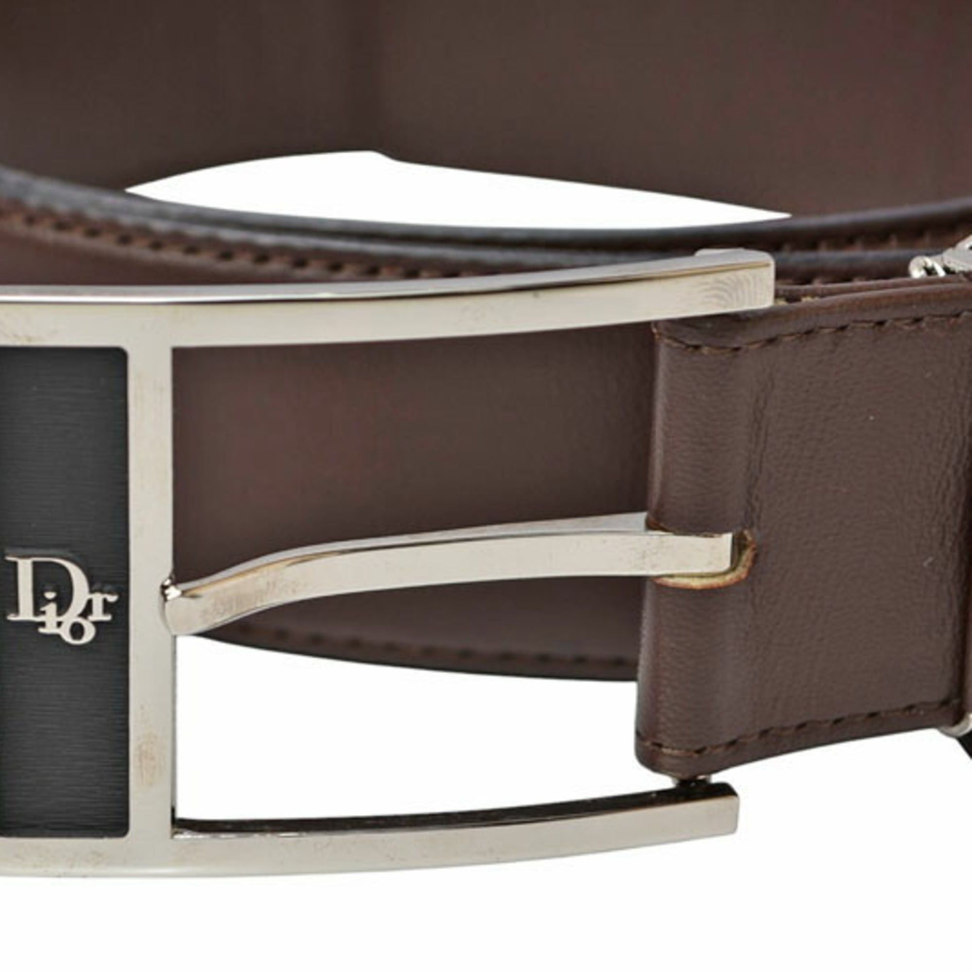 Dior Christian Dior reversible belt, one size fits all, leather, brown, men's. Size ONE SIZE - 3 Thumbnail