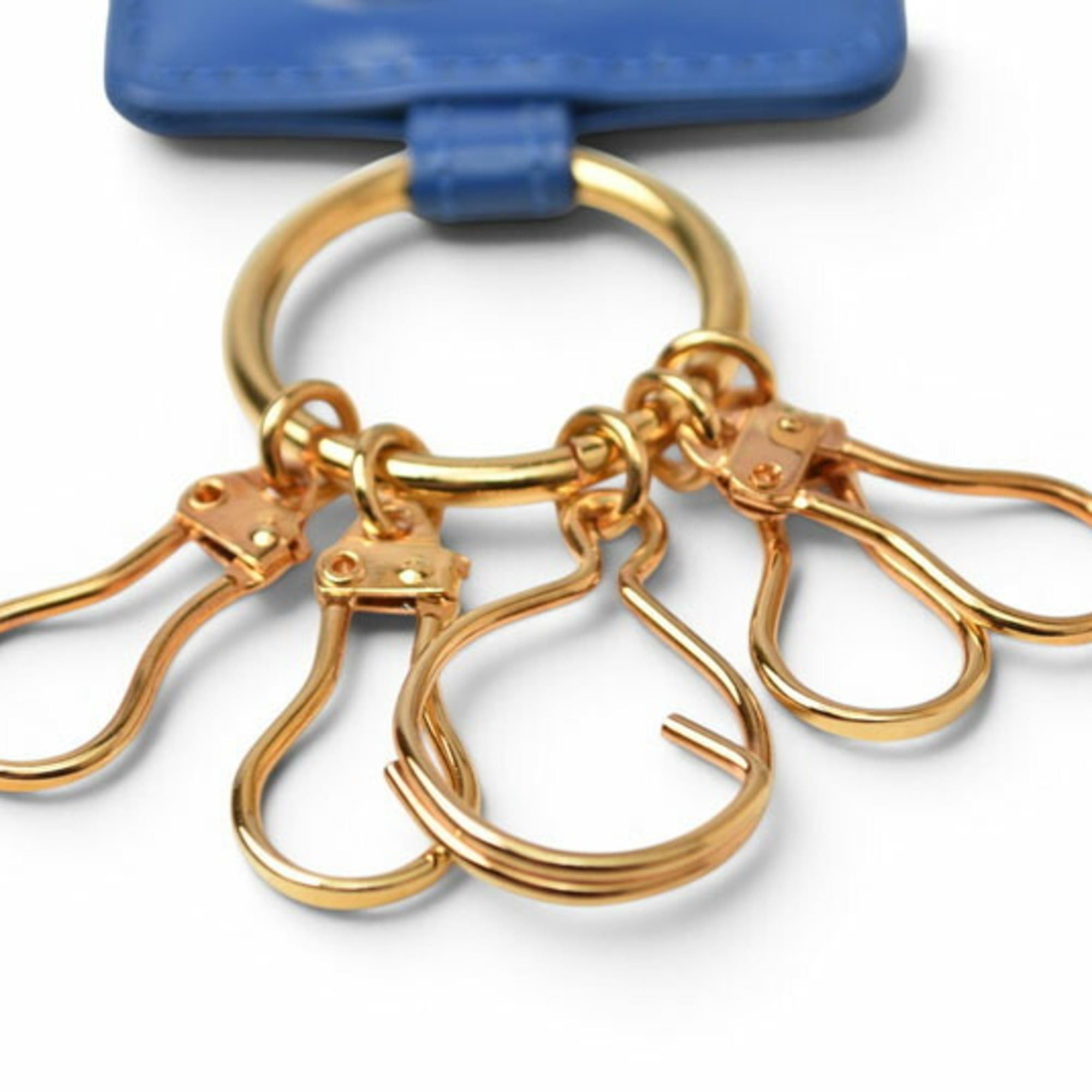 Yves Saint Laurent Yves Saint Laurent YSL Keyring Cassandra Heart Plate Blue Gold Size ONE SIZE - 4 Thumbnail