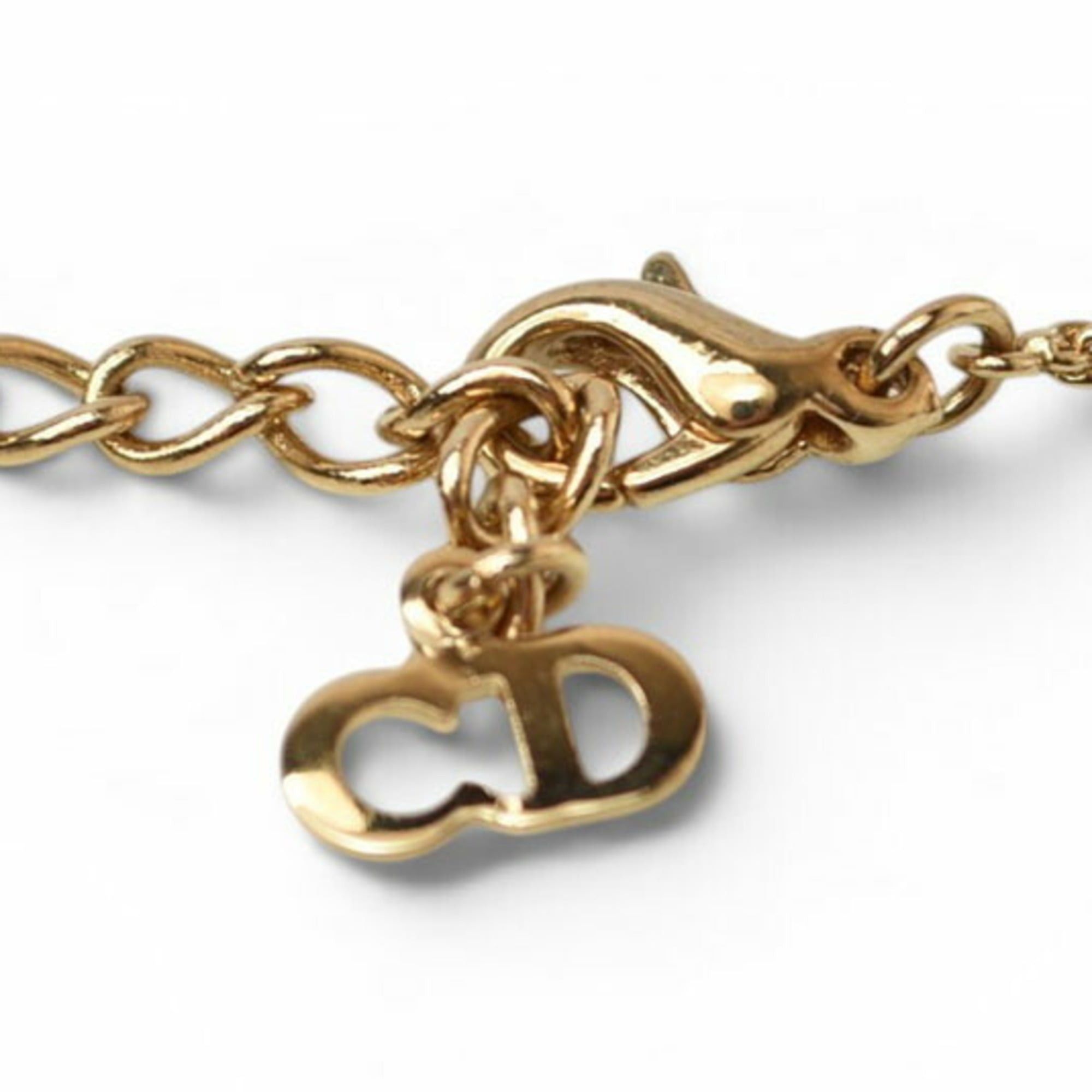 Dior Christian Dior Necklace Choker with Heart Motif and Rhinestones, Gold Size ONE SIZE - 6 Thumbnail