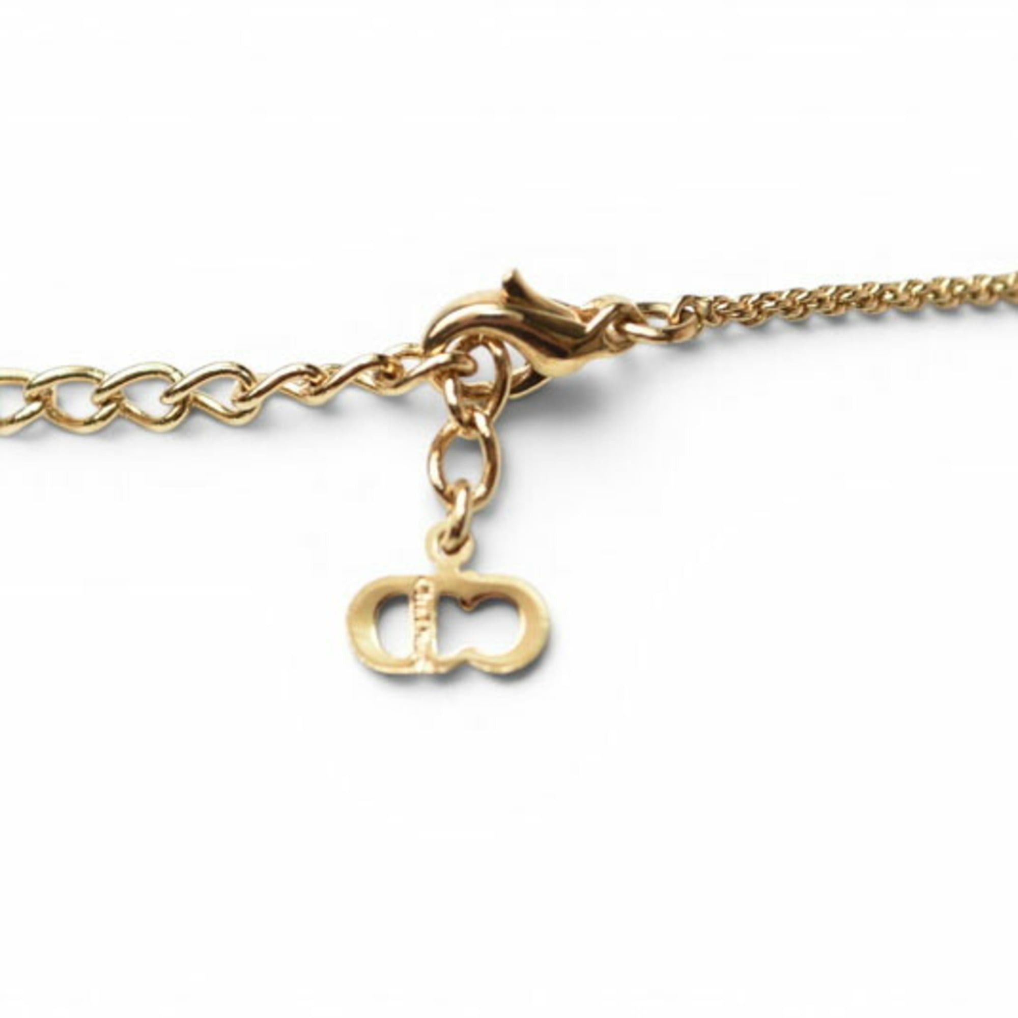 Dior Christian Dior Necklace Choker with Heart Motif and Rhinestones, Gold Size ONE SIZE - 5 Thumbnail