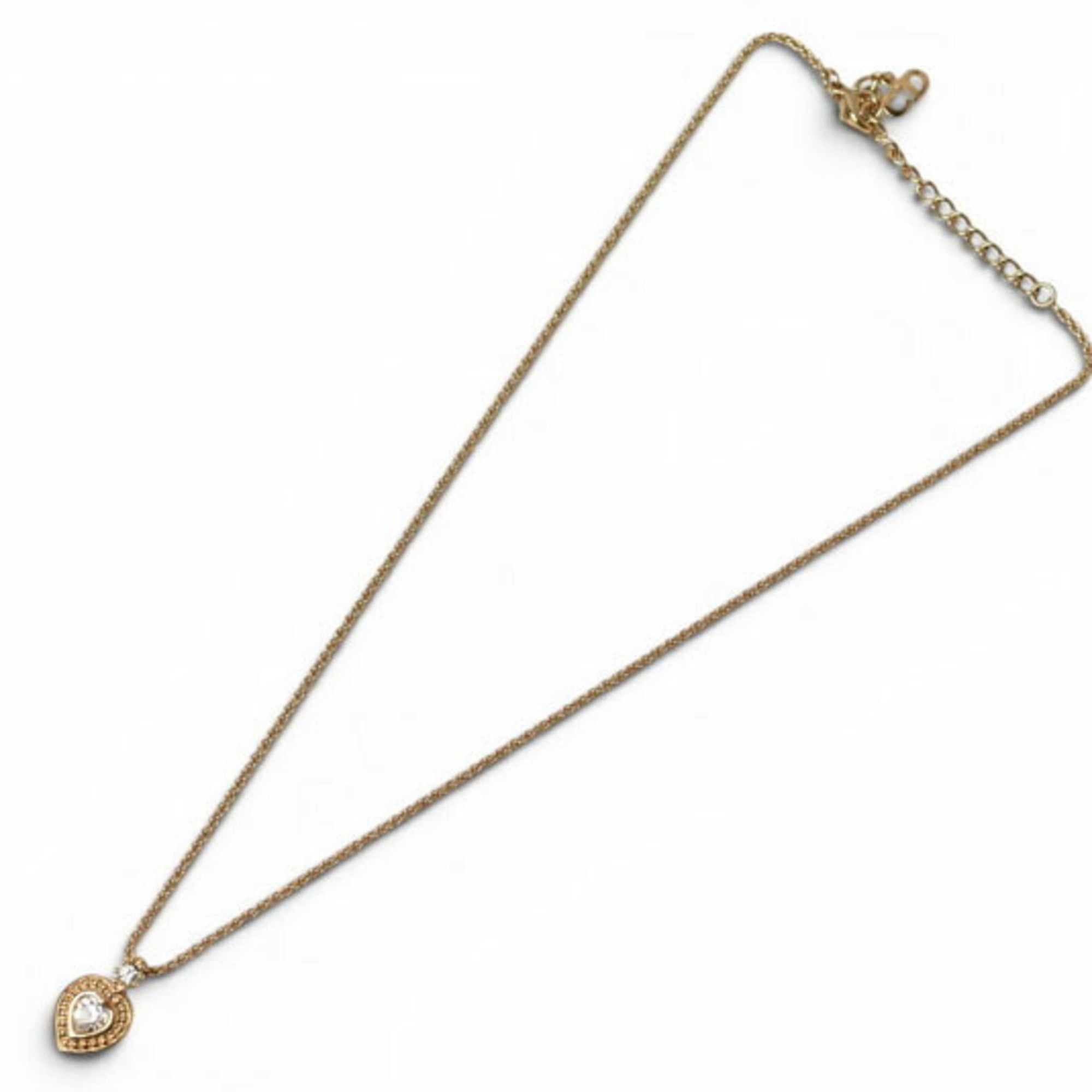 Dior Christian Dior Necklace Choker with Heart Motif and Rhinestones, Gold Size ONE SIZE - 4 Thumbnail