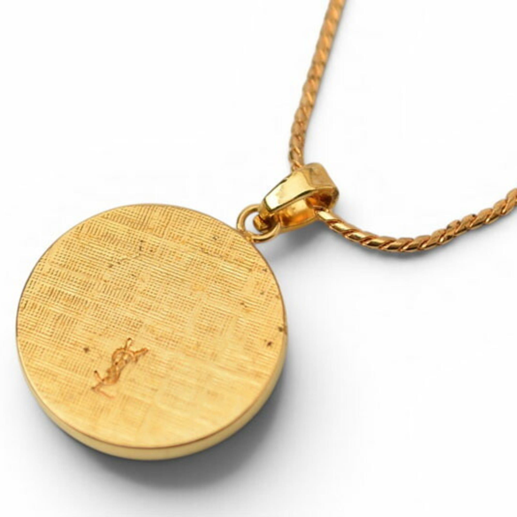 Yves Saint Laurent Yves Saint Laurent necklace pendant, unisex, gold plate motif, YSL. Size ONE SIZE - 7 Thumbnail