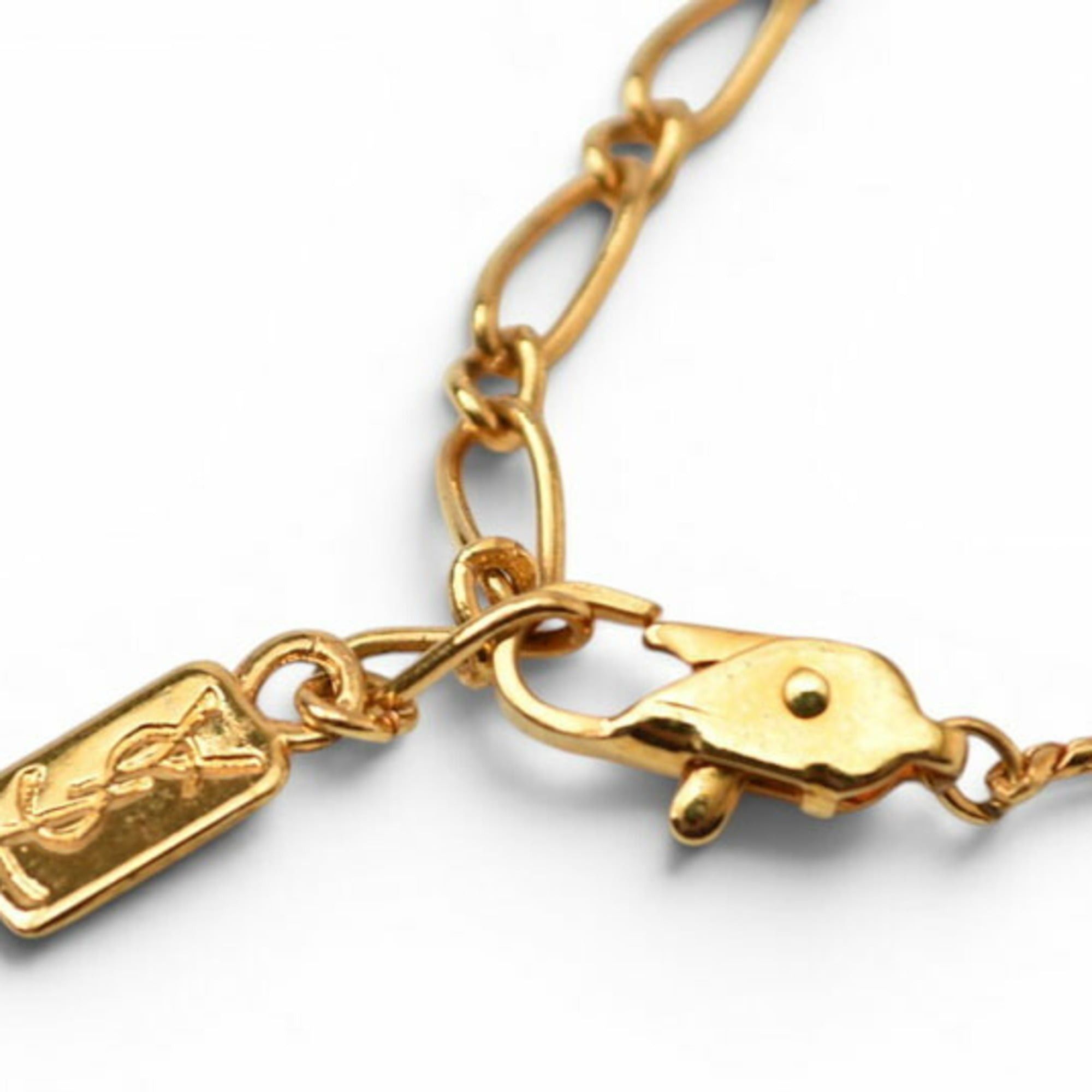 Yves Saint Laurent Yves Saint Laurent necklace pendant, unisex, gold plate motif, YSL. Size ONE SIZE - 6 Thumbnail