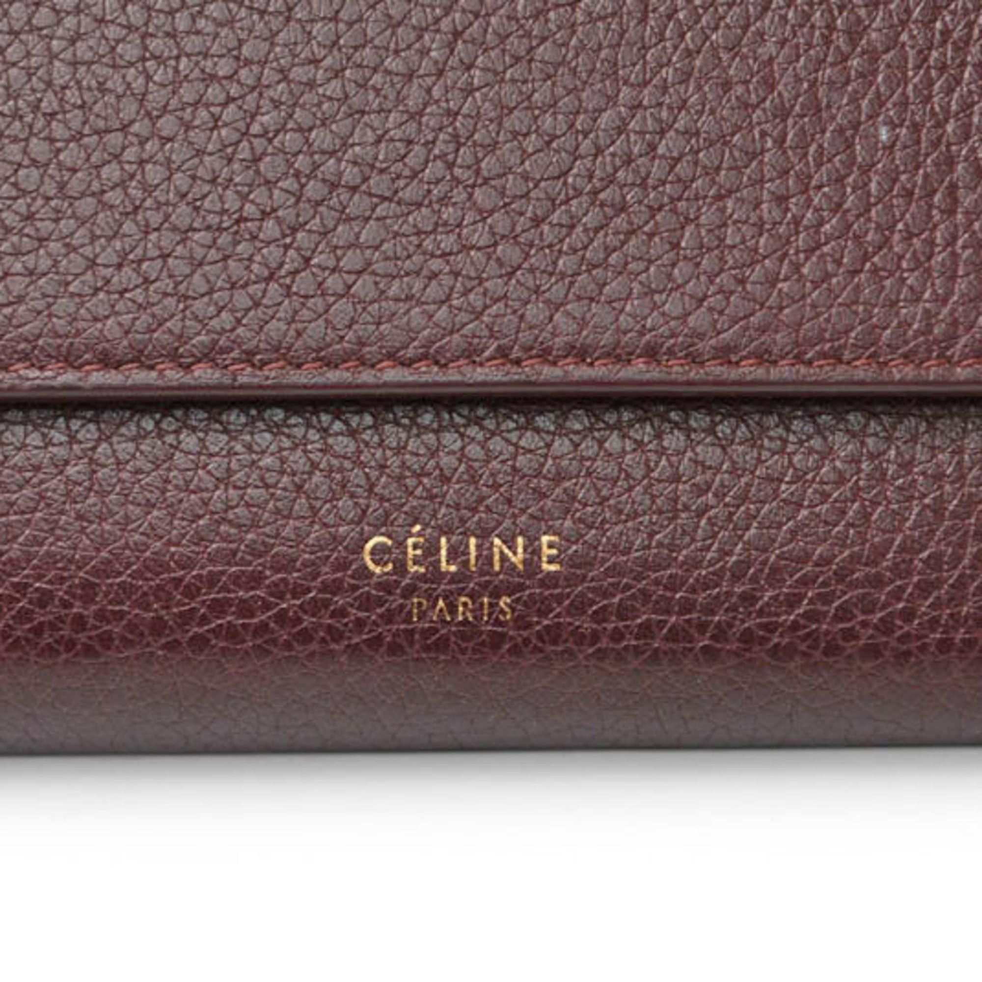 Celine Celine wallet, CELINE long large flap, multifunction, wine color, 101673AFE.28WN Size ONE SIZE - 3 Thumbnail