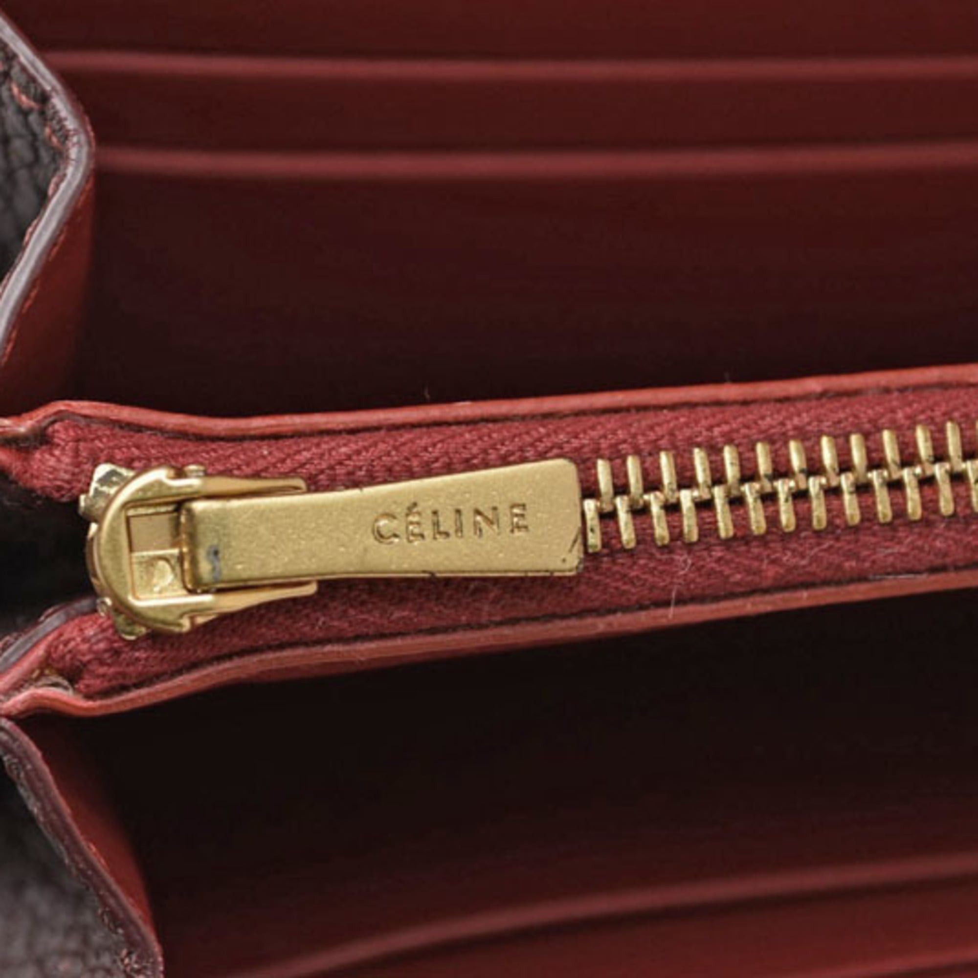 Celine Celine wallet, CELINE long large flap, multifunction, wine color, 101673AFE.28WN Size ONE SIZE - 13 Thumbnail