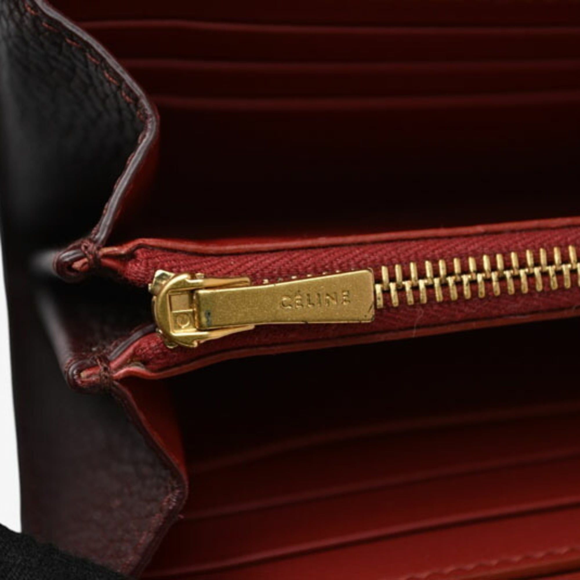 Celine Celine wallet, CELINE long large flap, multifunction, wine color, 101673AFE.28WN Size ONE SIZE - 12 Thumbnail