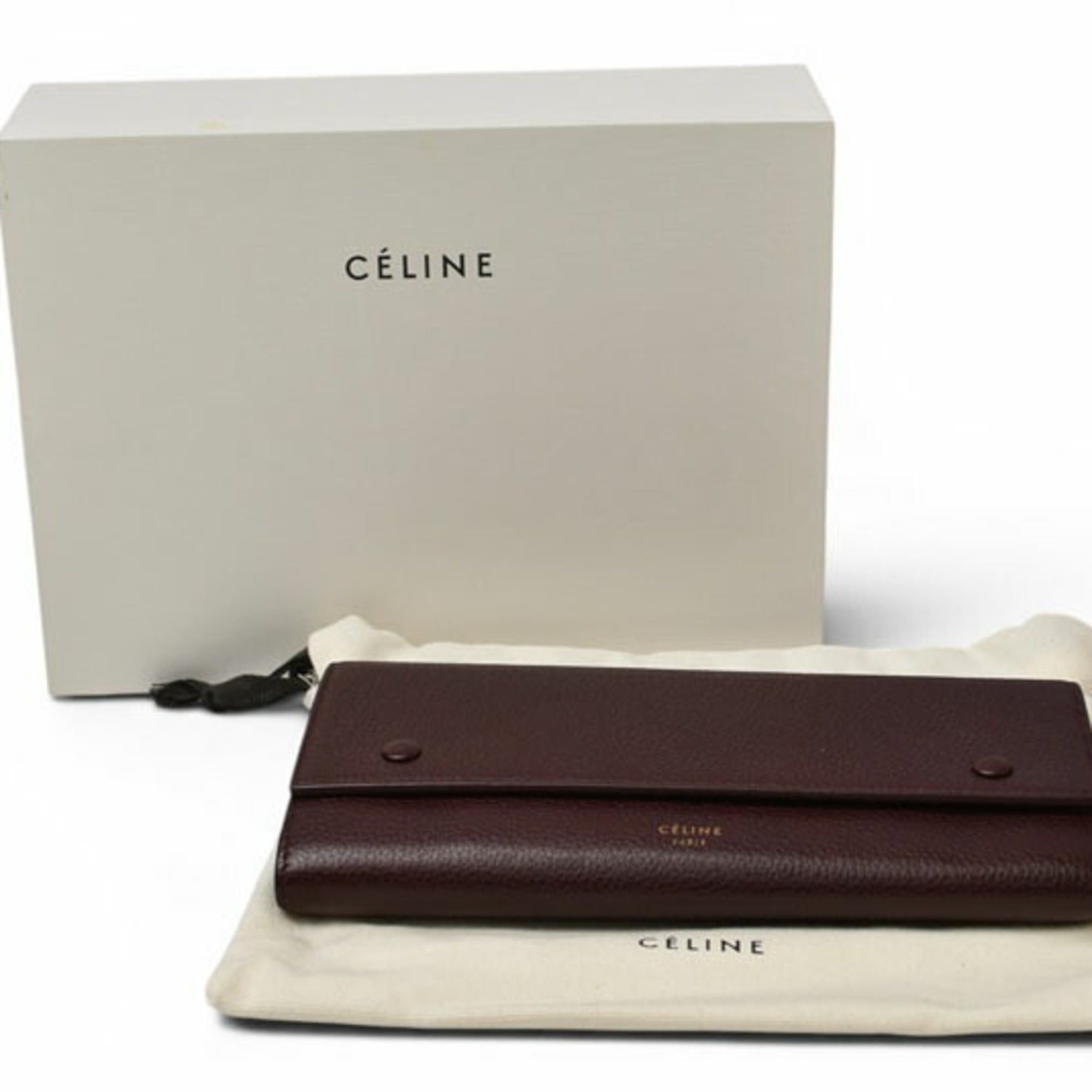 Celine Celine wallet, CELINE long large flap, multifunction, wine color, 101673AFE.28WN Size ONE SIZE - 17 Thumbnail