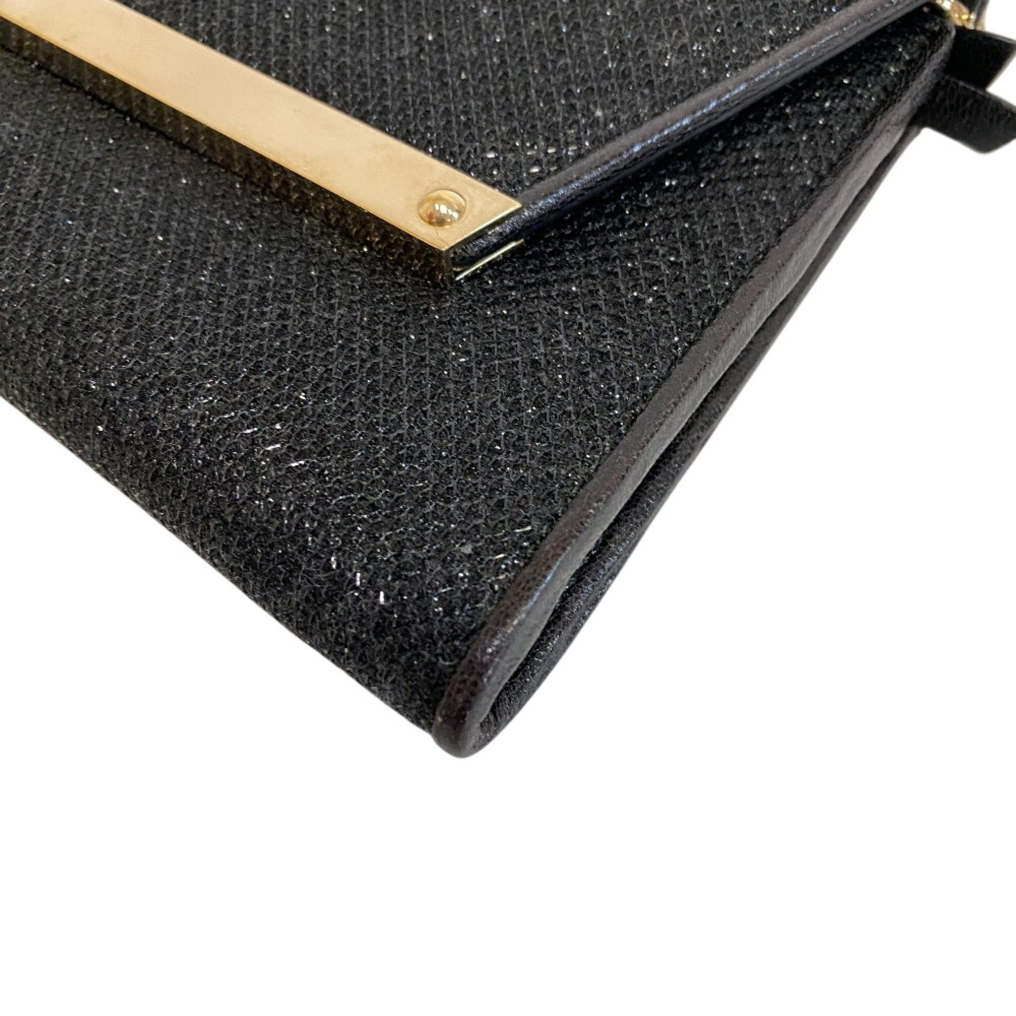 Jimmy Choo JIMMY CHOO Party Bag Chain Wallet Glitter Second Clutch Men's Women's Black Size ONE SIZE - 4 Thumbnail