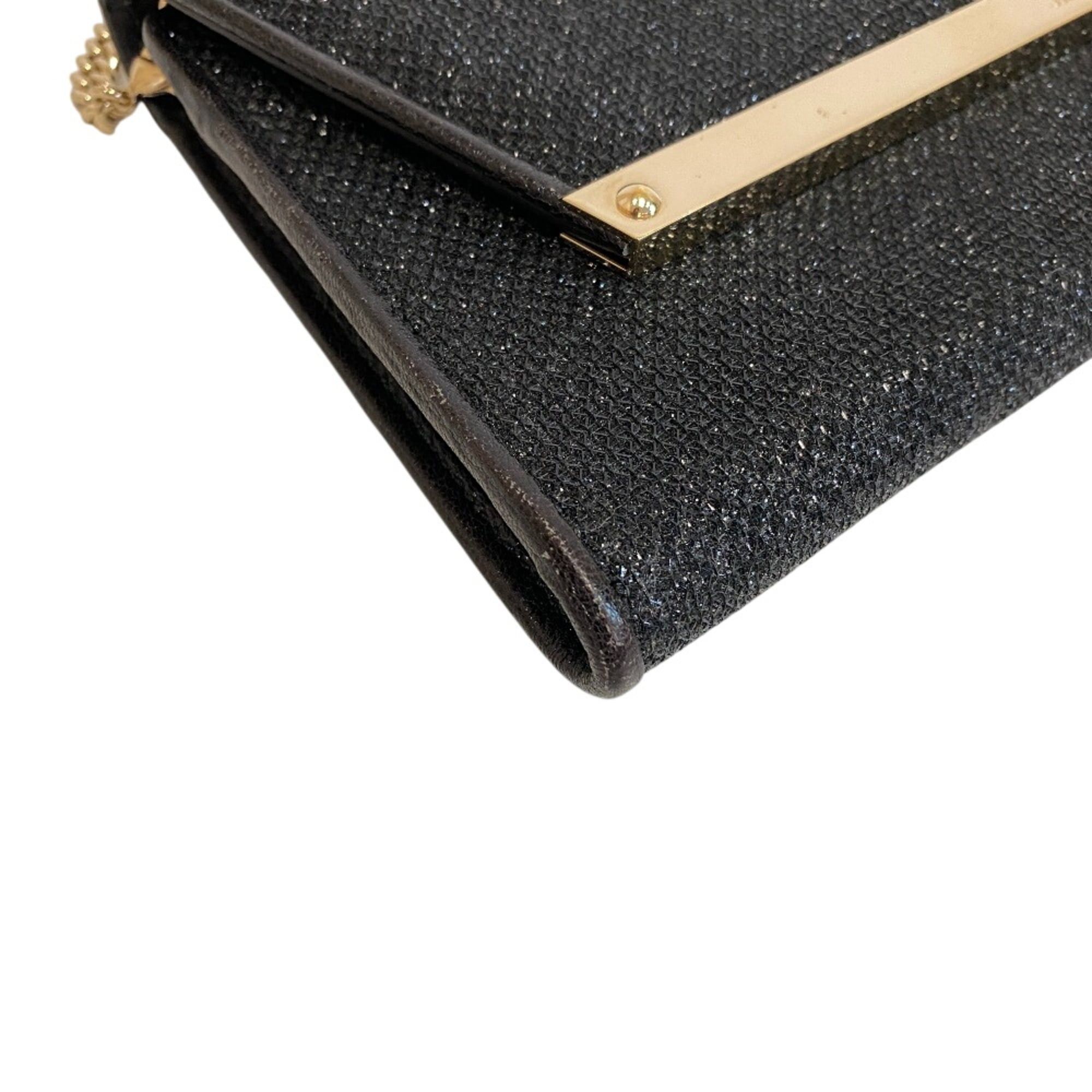 Jimmy Choo JIMMY CHOO Party Bag Chain Wallet Glitter Second Clutch Men's Women's Black Size ONE SIZE - 3 Thumbnail