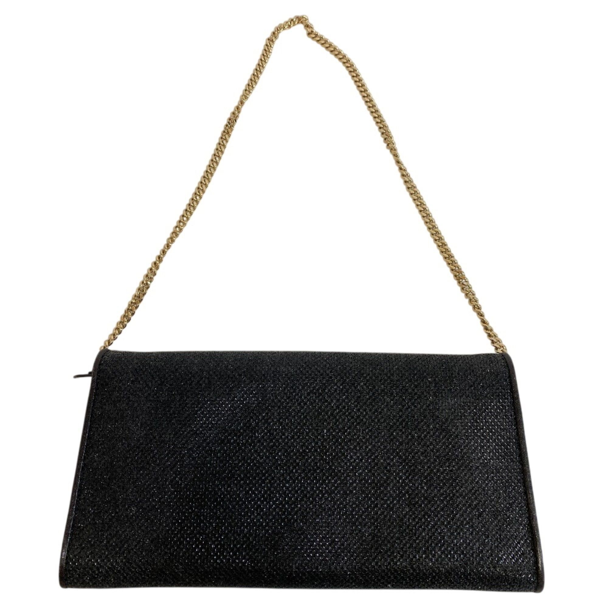 Jimmy Choo JIMMY CHOO Party Bag Chain Wallet Glitter Second Clutch Men's Women's Black Size ONE SIZE - 2 Thumbnail